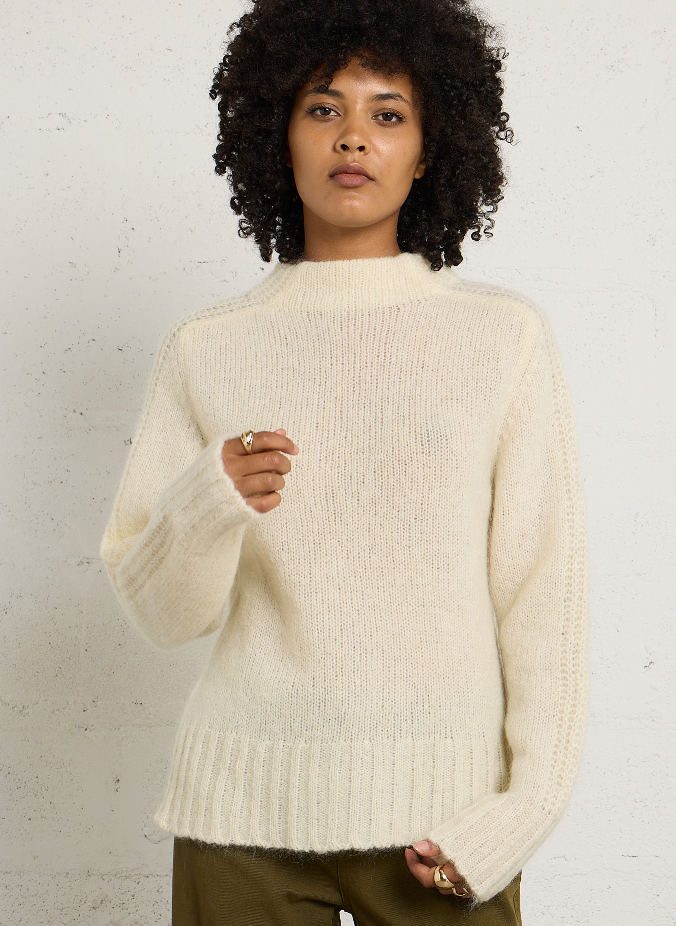 High-neck wool-blend sweater MAISON ANJE