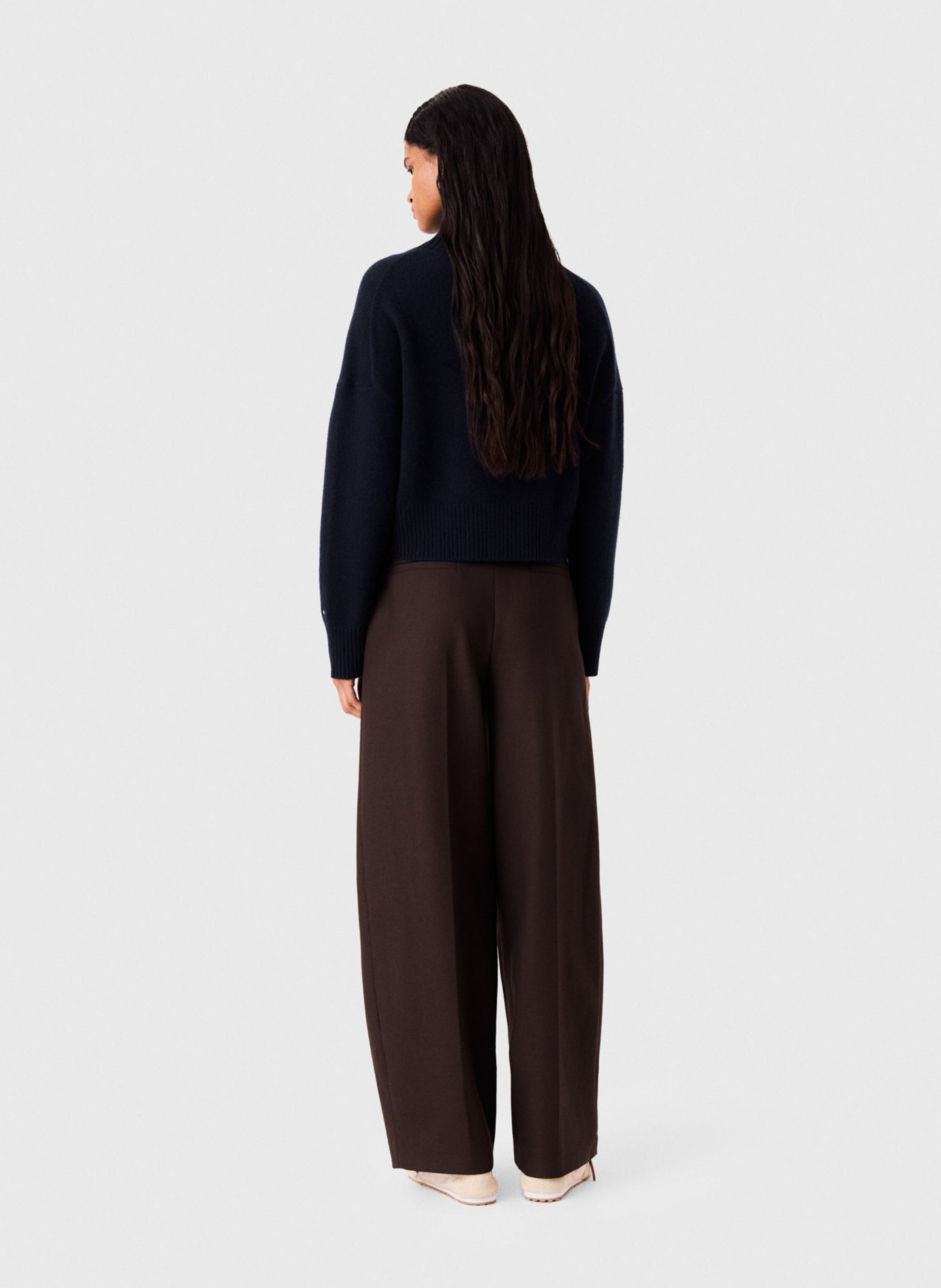 Ruime broek met plooien  MAJE Bruin