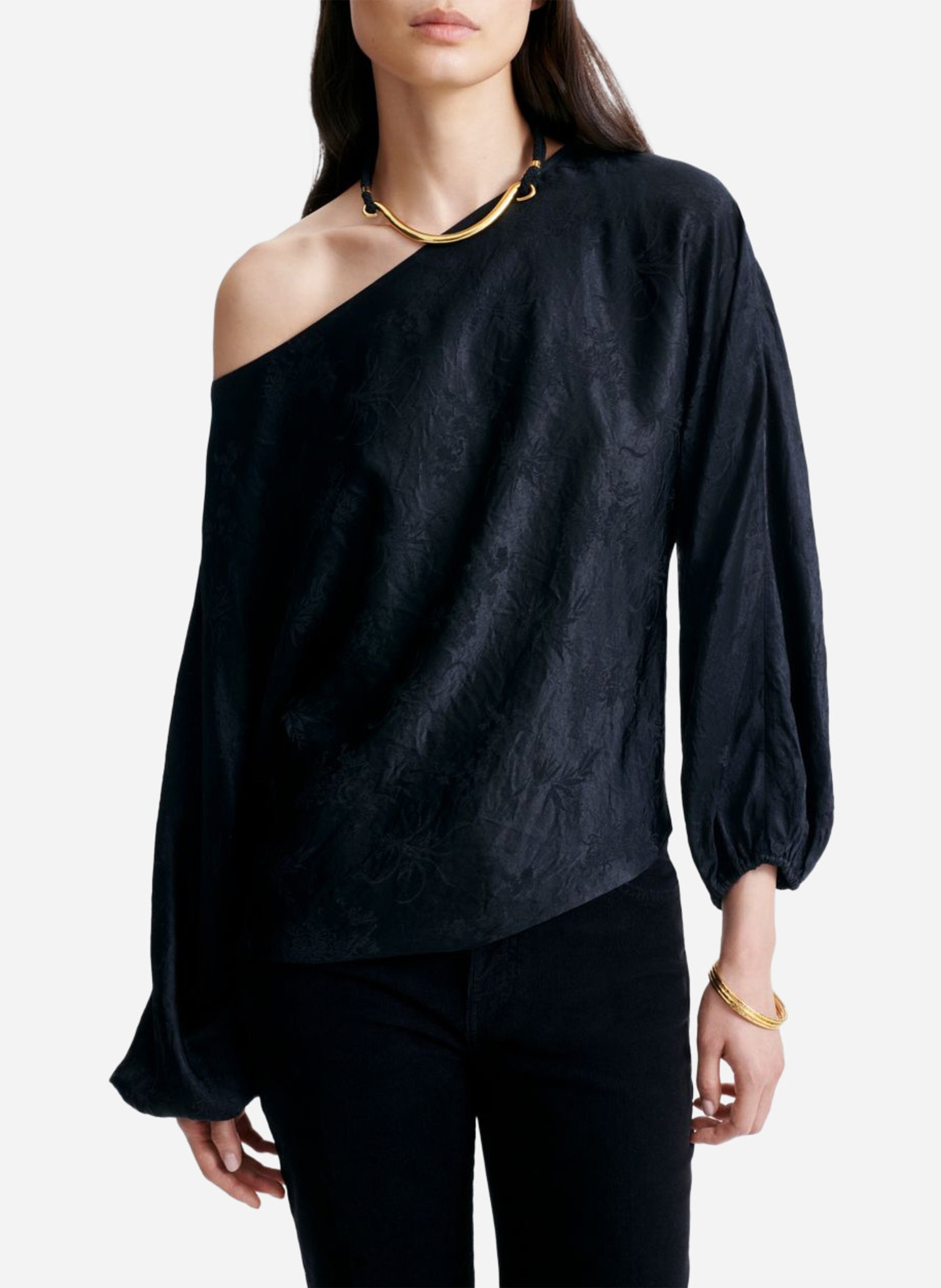 Wijde blouse met boothals VANESSA BRUNO Zwart