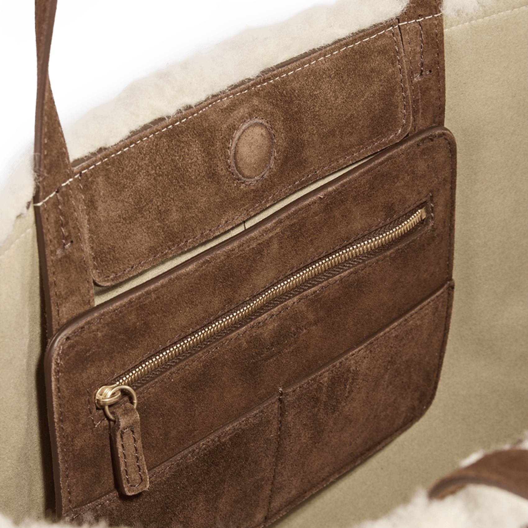 Large plain leather tote bag VANESSA BRUNO Brown