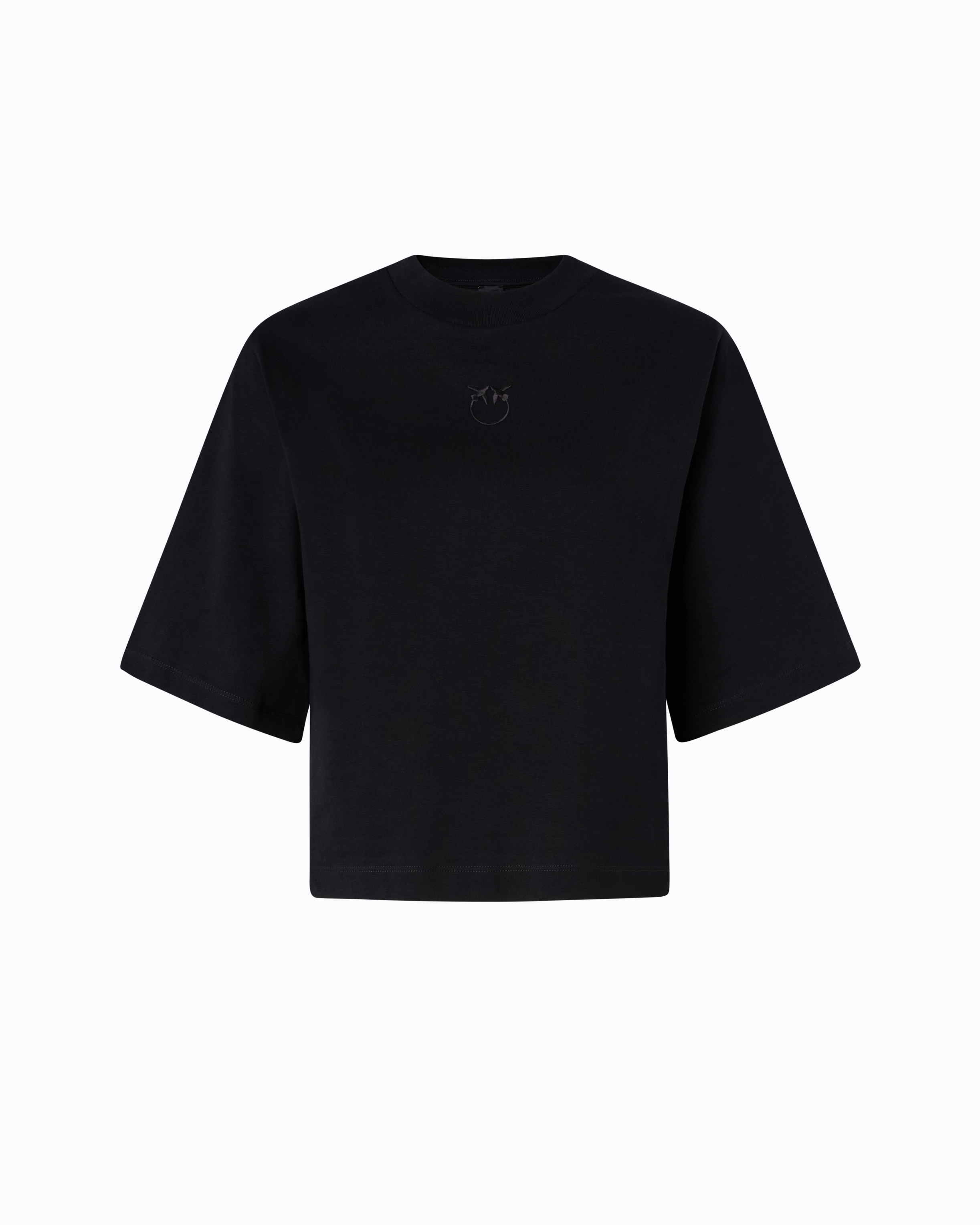 Wide-sleeved T-shirt with Love Birds logo PINKO Black