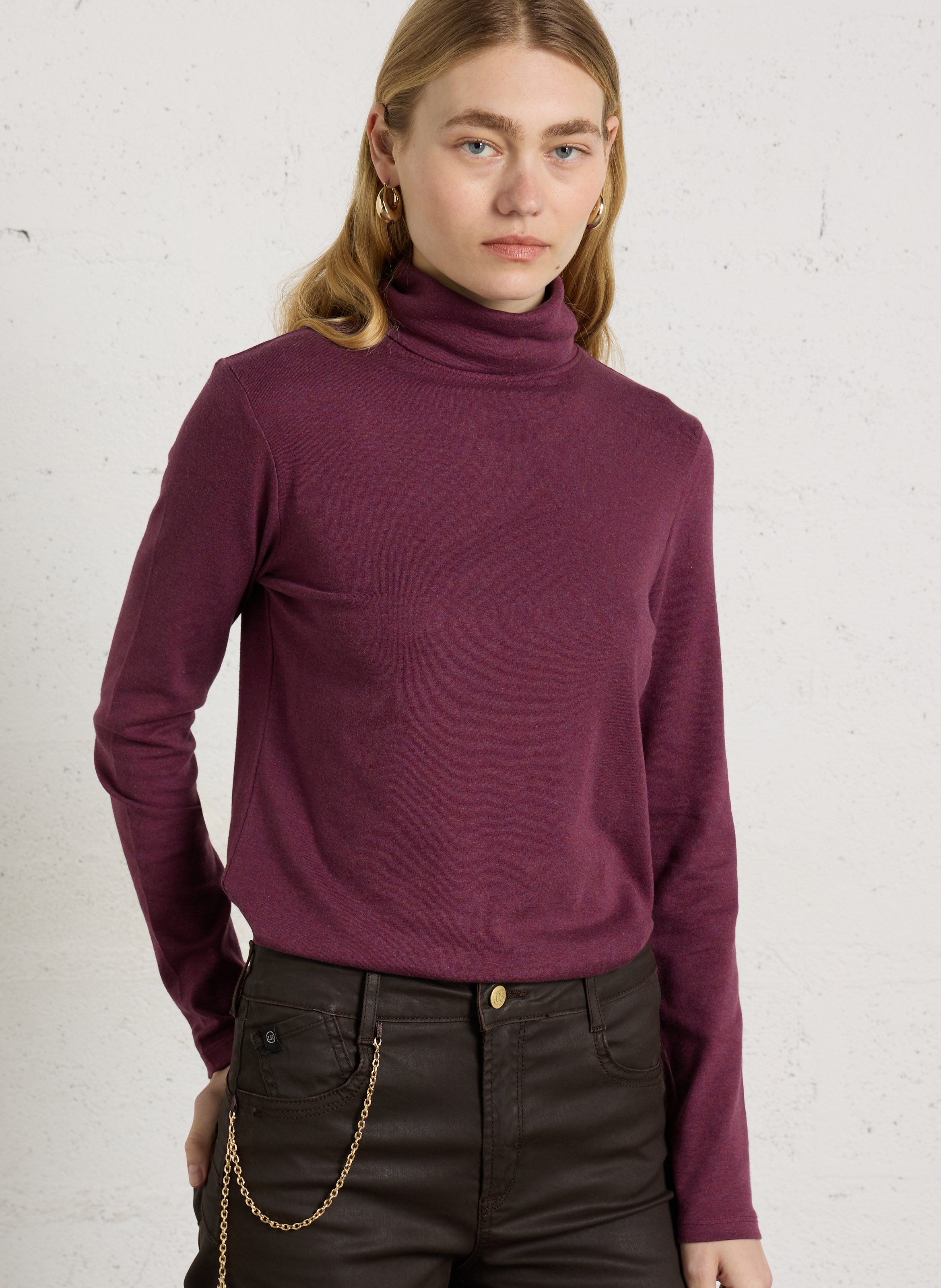 Turtleneck with long sleeves MAISON 123 Purple