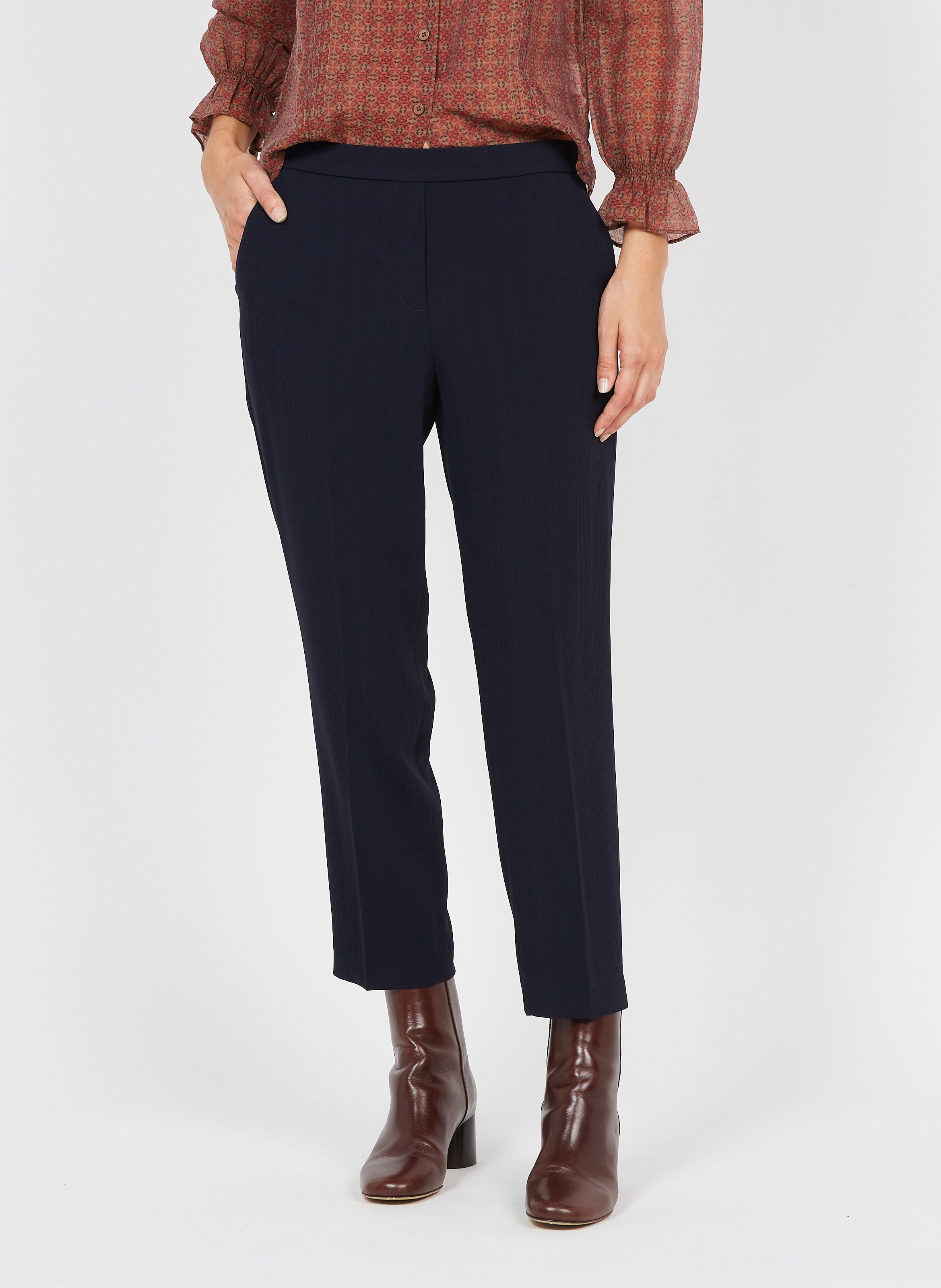 Rechte broek met normale taille THEORY Blauw