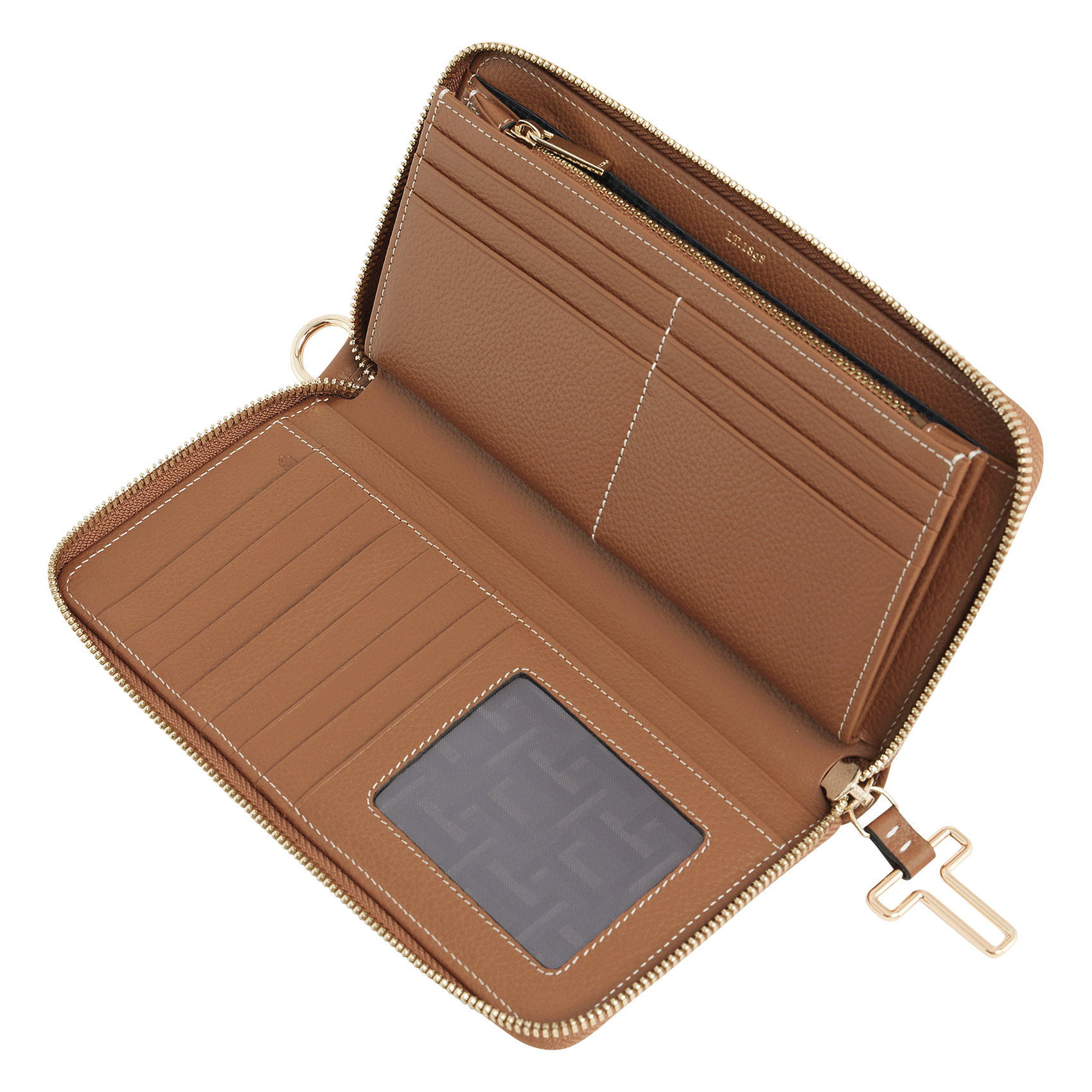 Compagnon zippé en cuir grainé  LE TANNEUR Marron