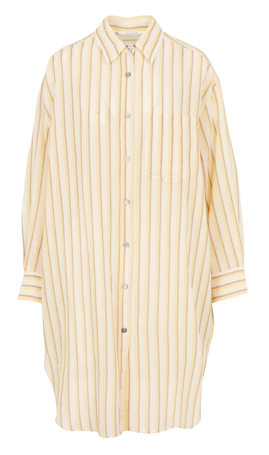 Robe chemise col classique en coton mélangé POMANDERE Rayé