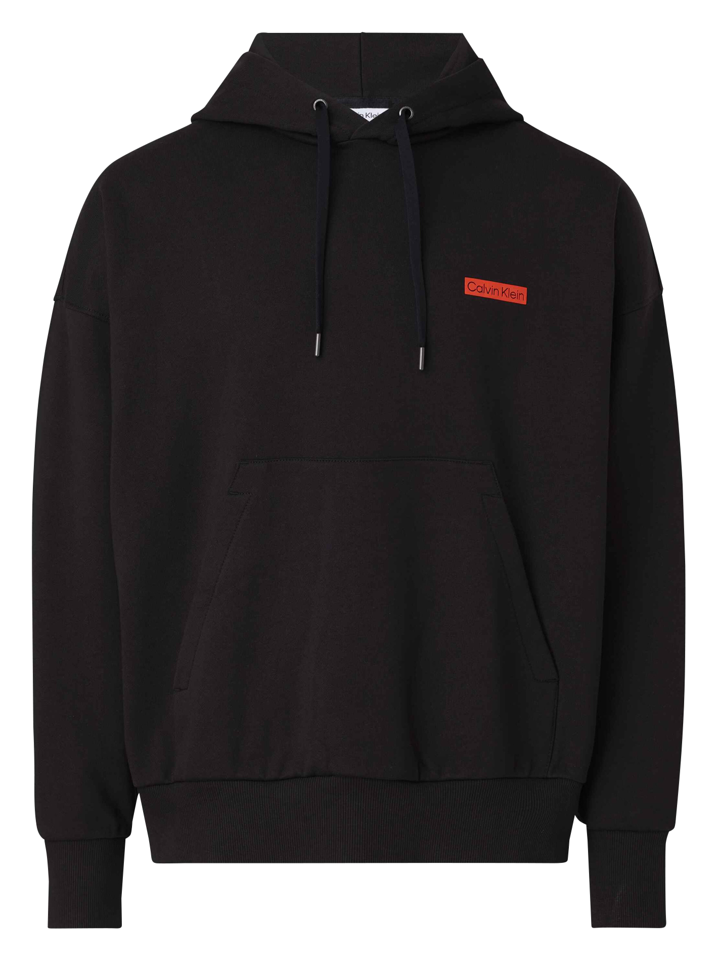Straight-cut cotton hoodie CALVIN KLEIN Black