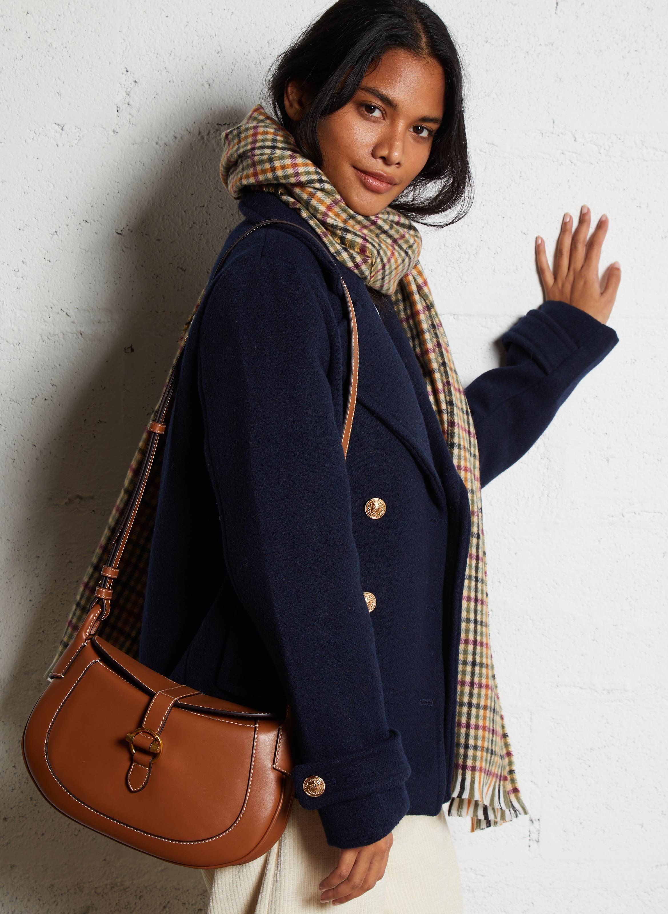 Petit sac bandoulière en cuir  Marron