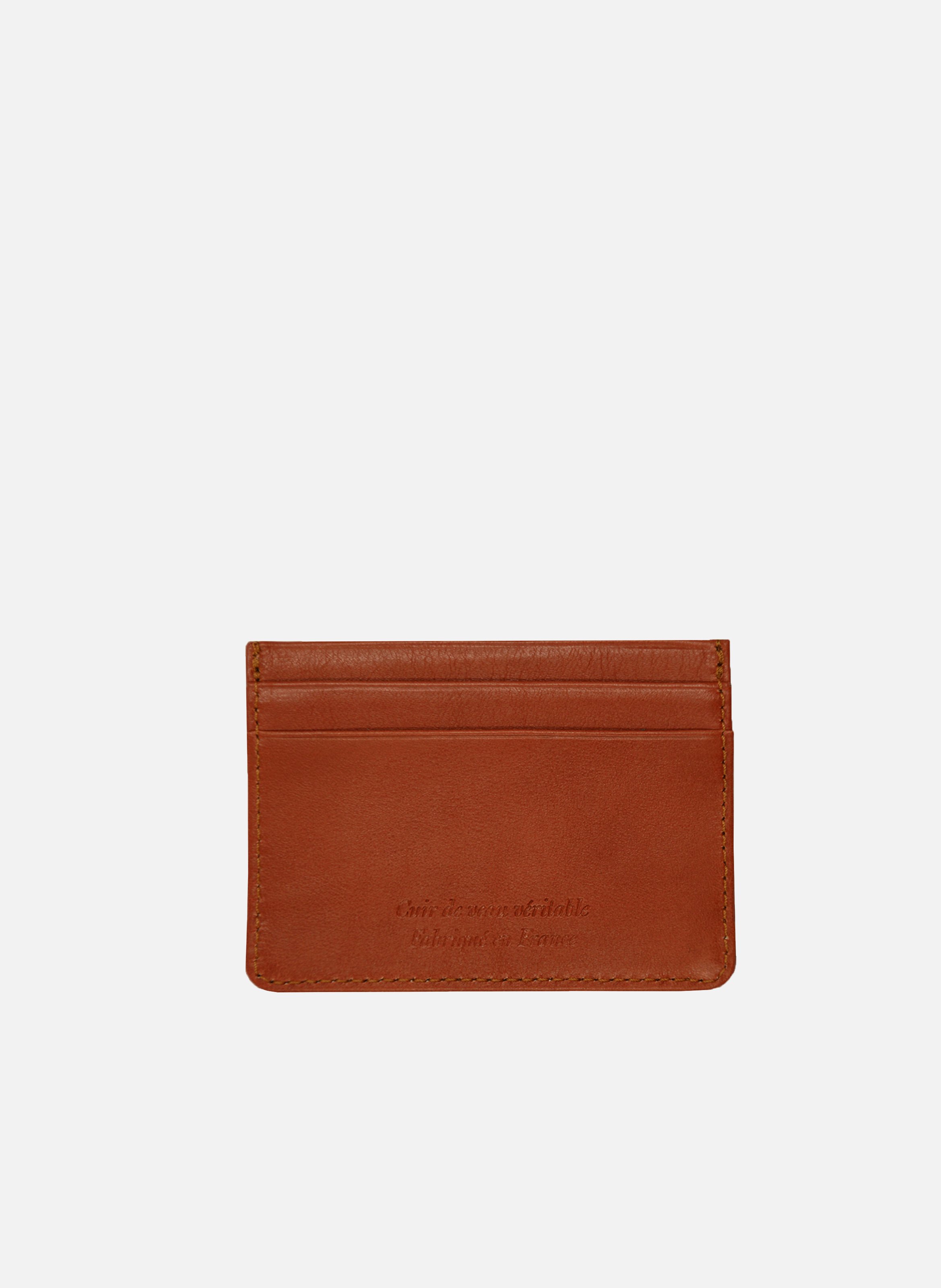 Leather card-holder JULES & JENN Orange