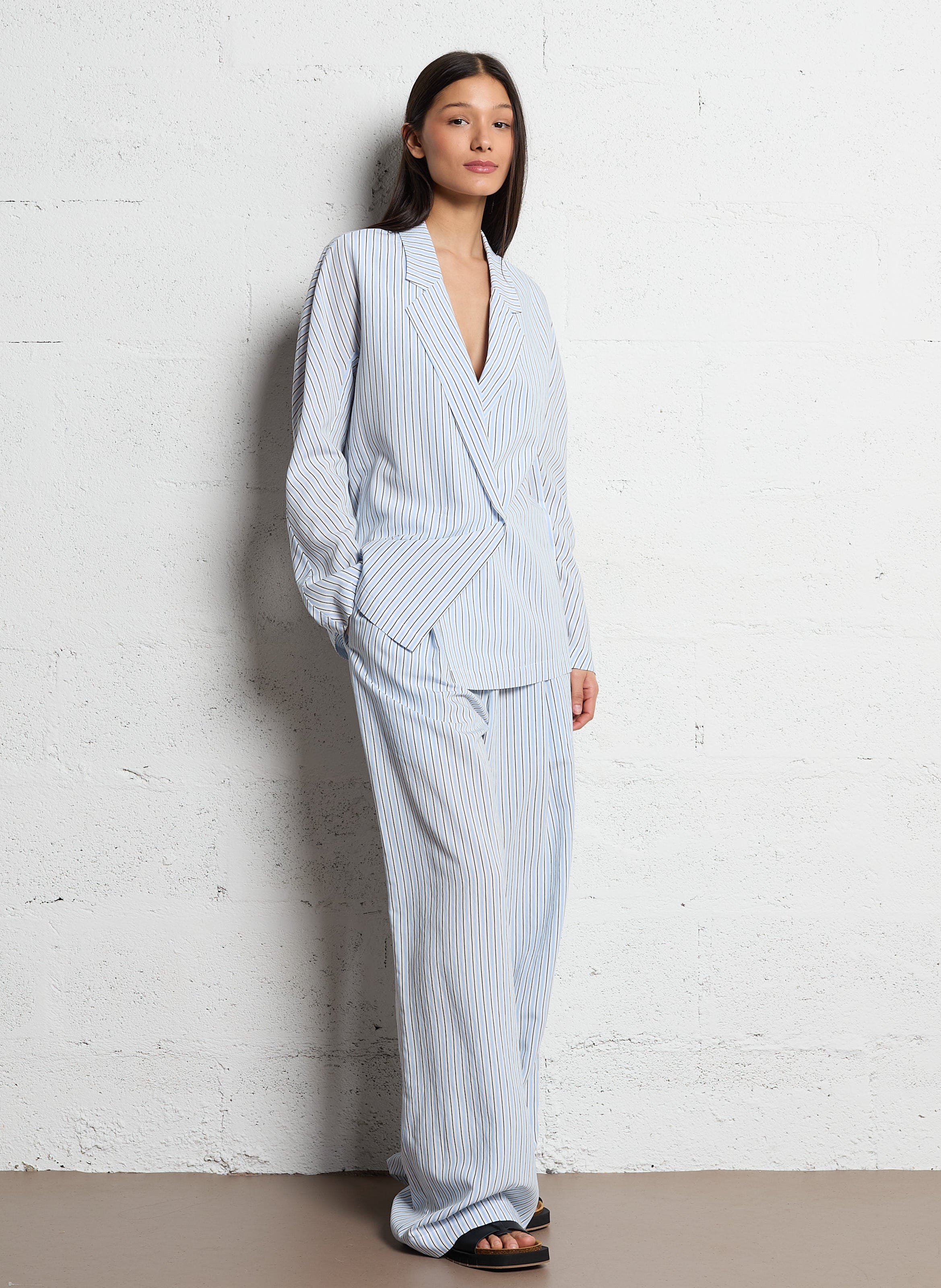 Striped jacket with tailored collar LAURENCE BRAS Blue