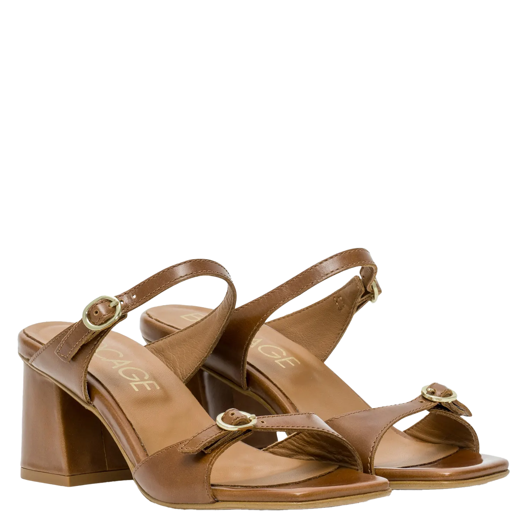 Flat leather mules BOCAGE Brown