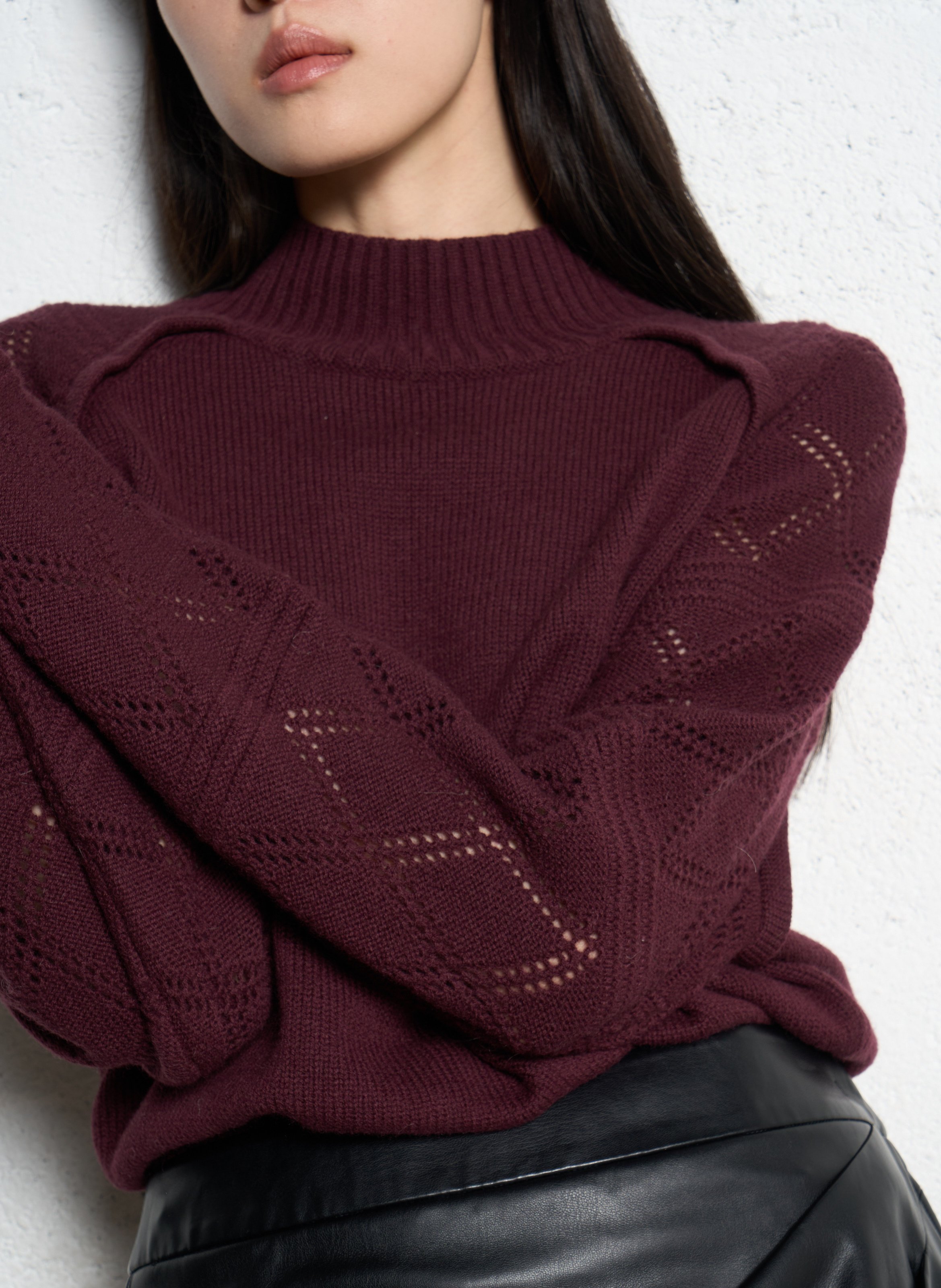 Pull droit en laine IKKS Violet