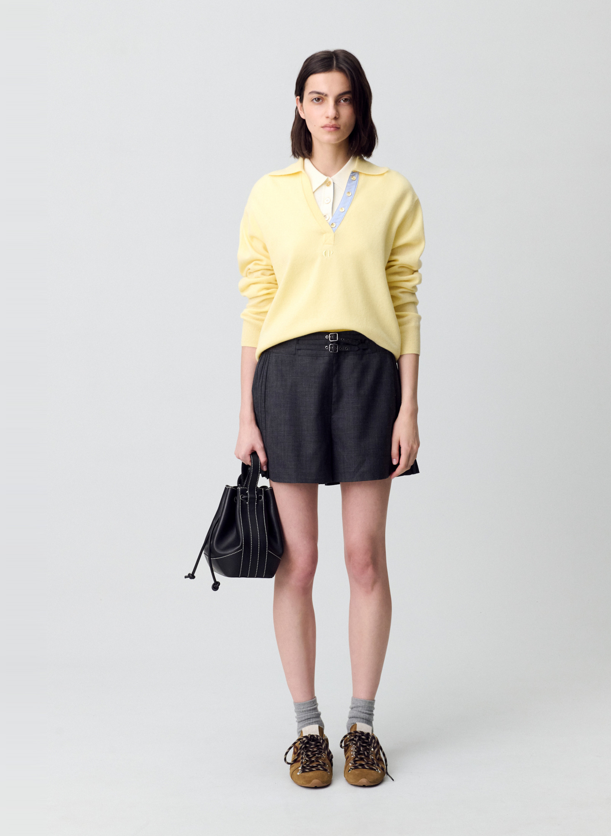 Short large à boucles CLAUDIE PIERLOT Gris