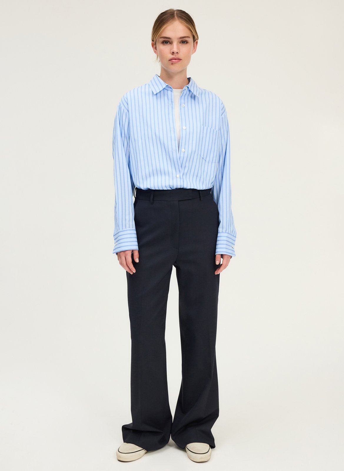 Declic wool-blend loose-fit trousers PABLO Blue