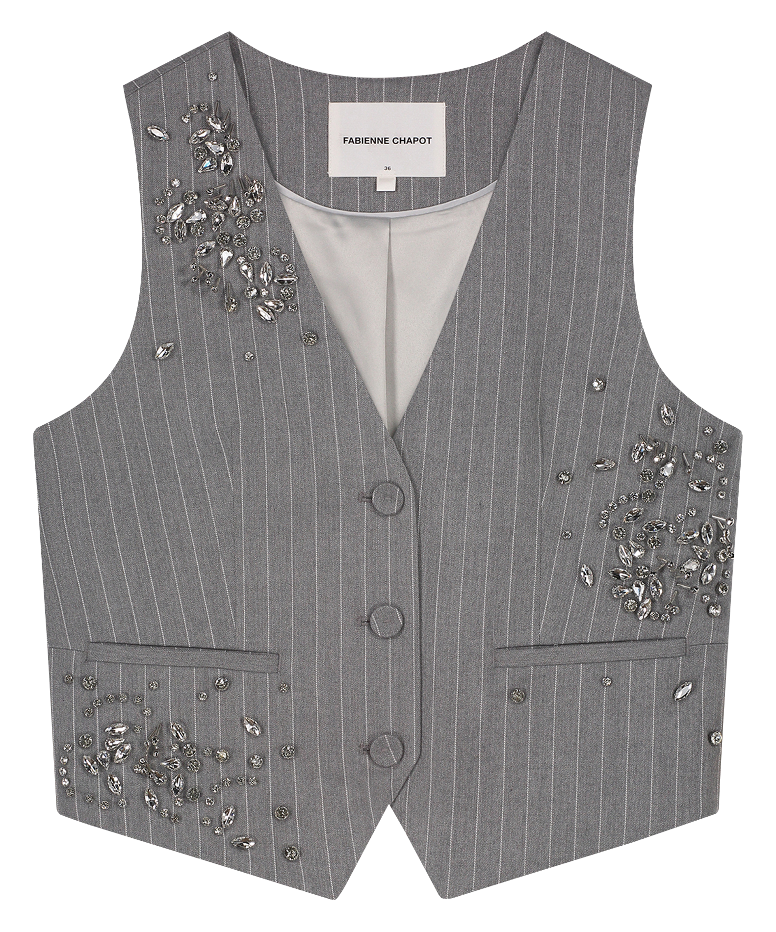 Blazer met V-hals FABIENNE CHAPOT Wit