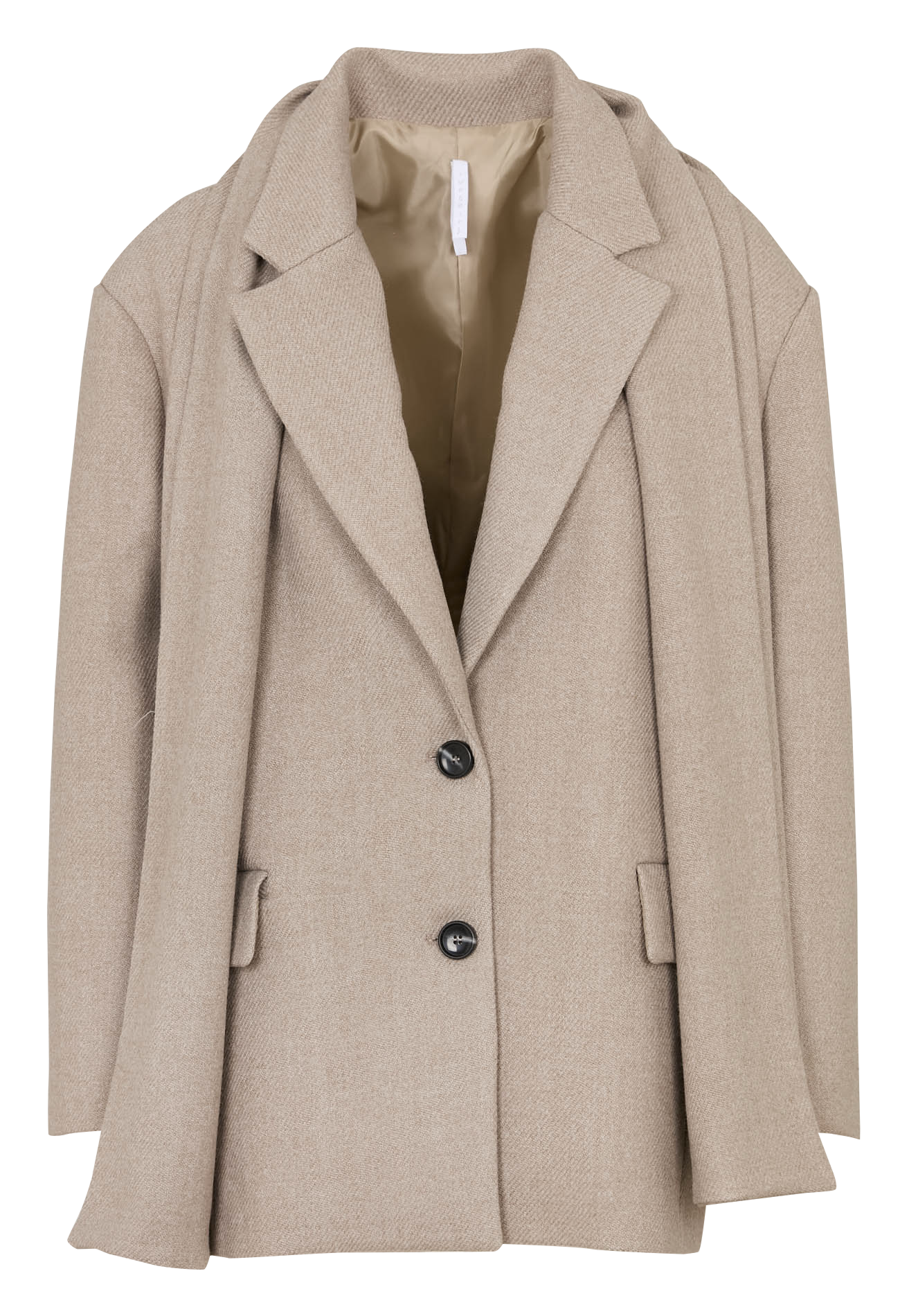 Manteau col tailleur  IMPERIAL Beige