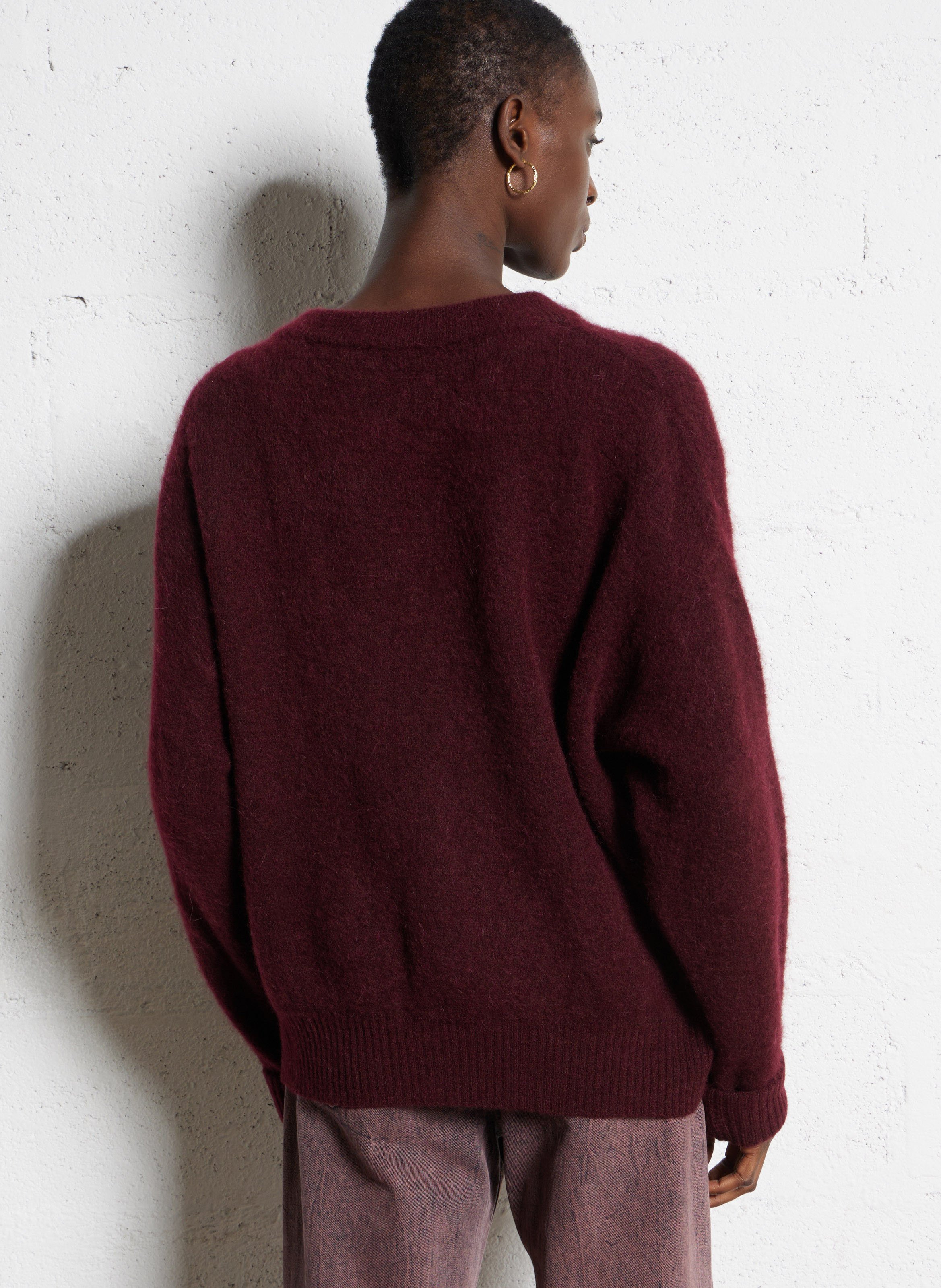 Weit geschnittener Rundhalspullover aus Wollmix AMERICAN VINTAGE Rot