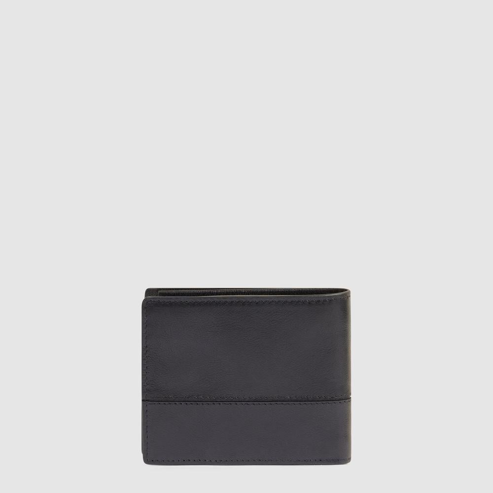 Men's wallet with coin pocket, credit card slots, removable flap, and RFID protection PIQUADRO Black