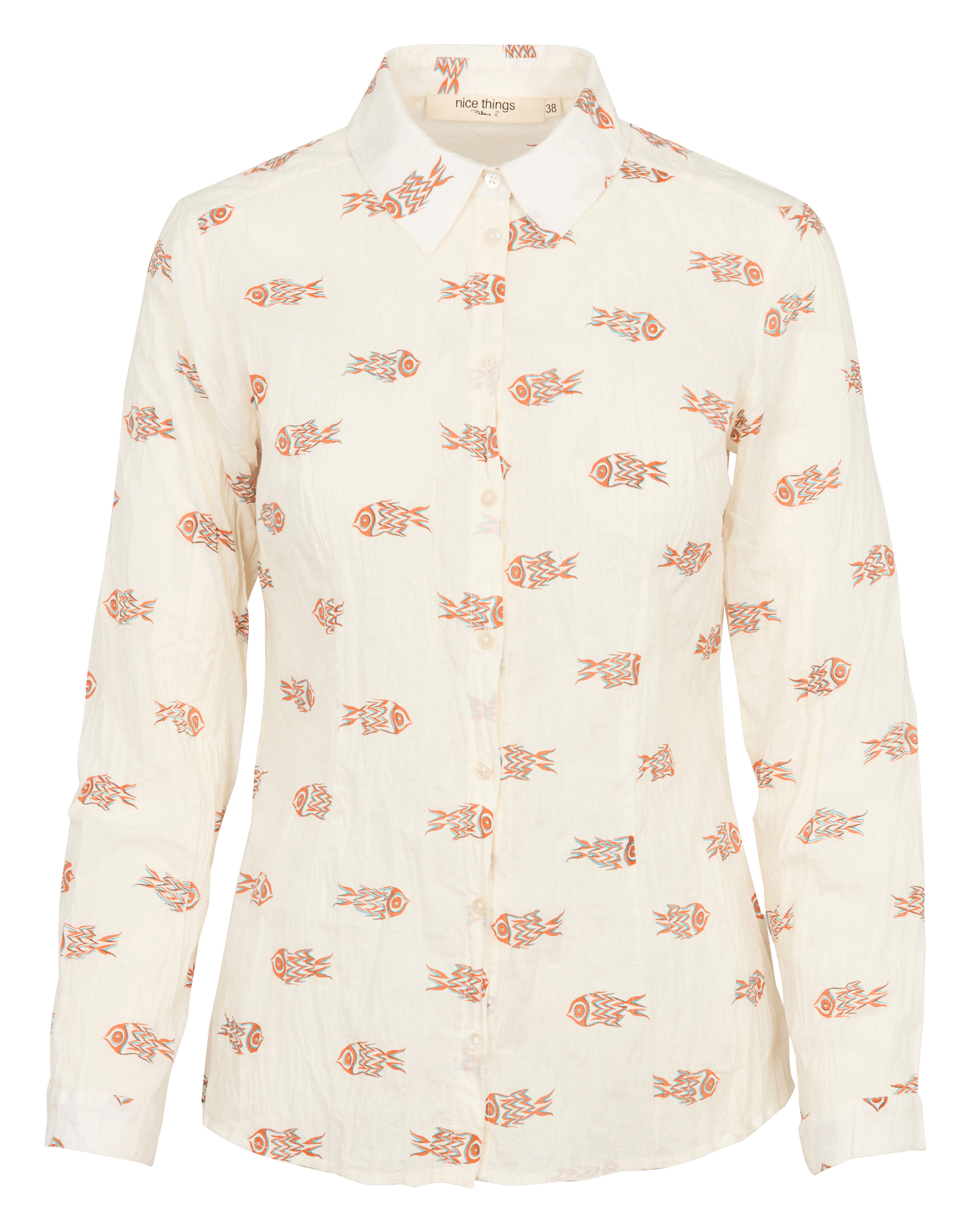 Chemise col classique en coton NICE THINGS Beige