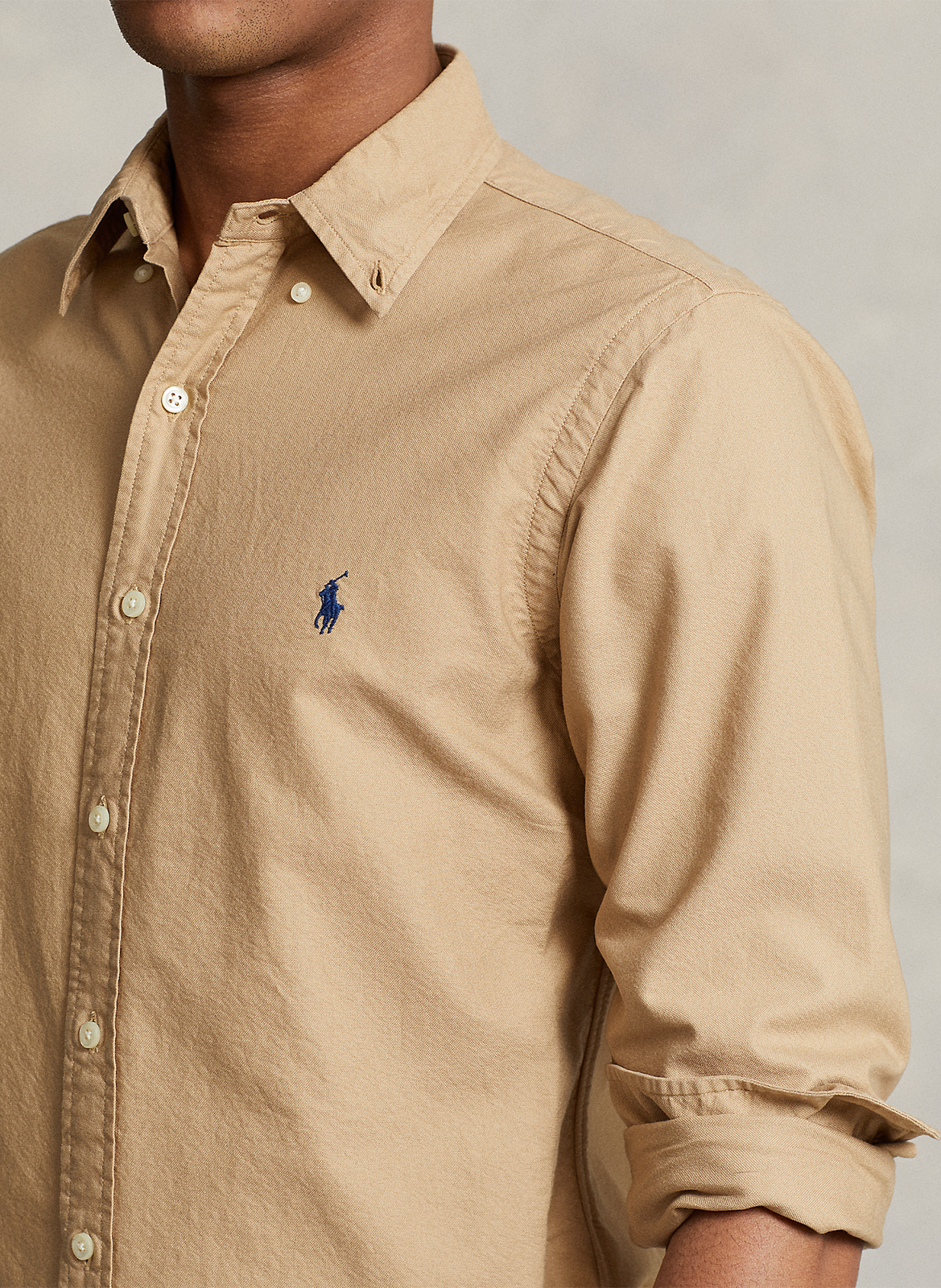 Chemise col classique slim fit en coton POLO RALPH LAUREN Beige