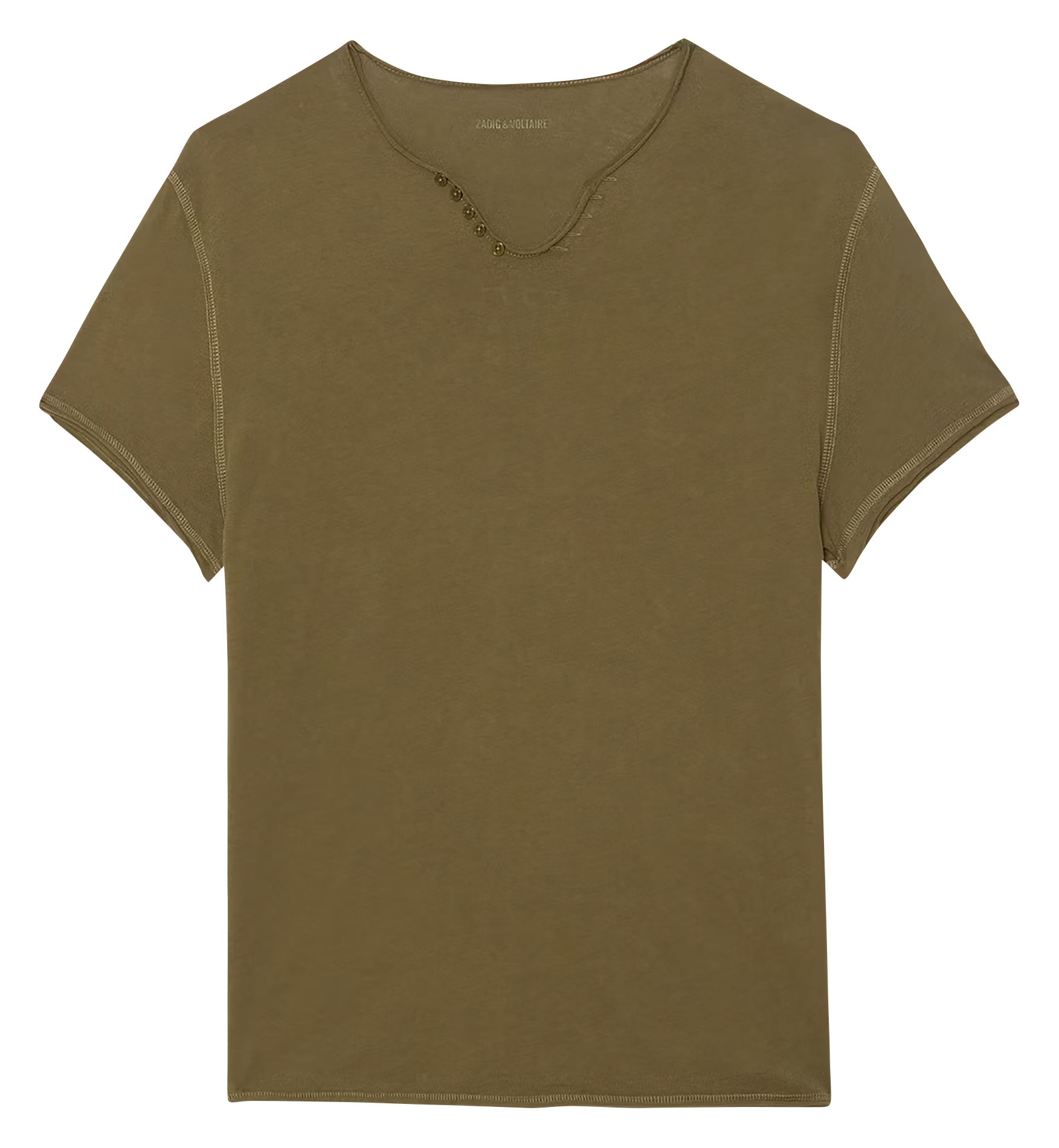 Straight-cut cotton henley T-shirt ZADIG&VOLTAIRE Green
