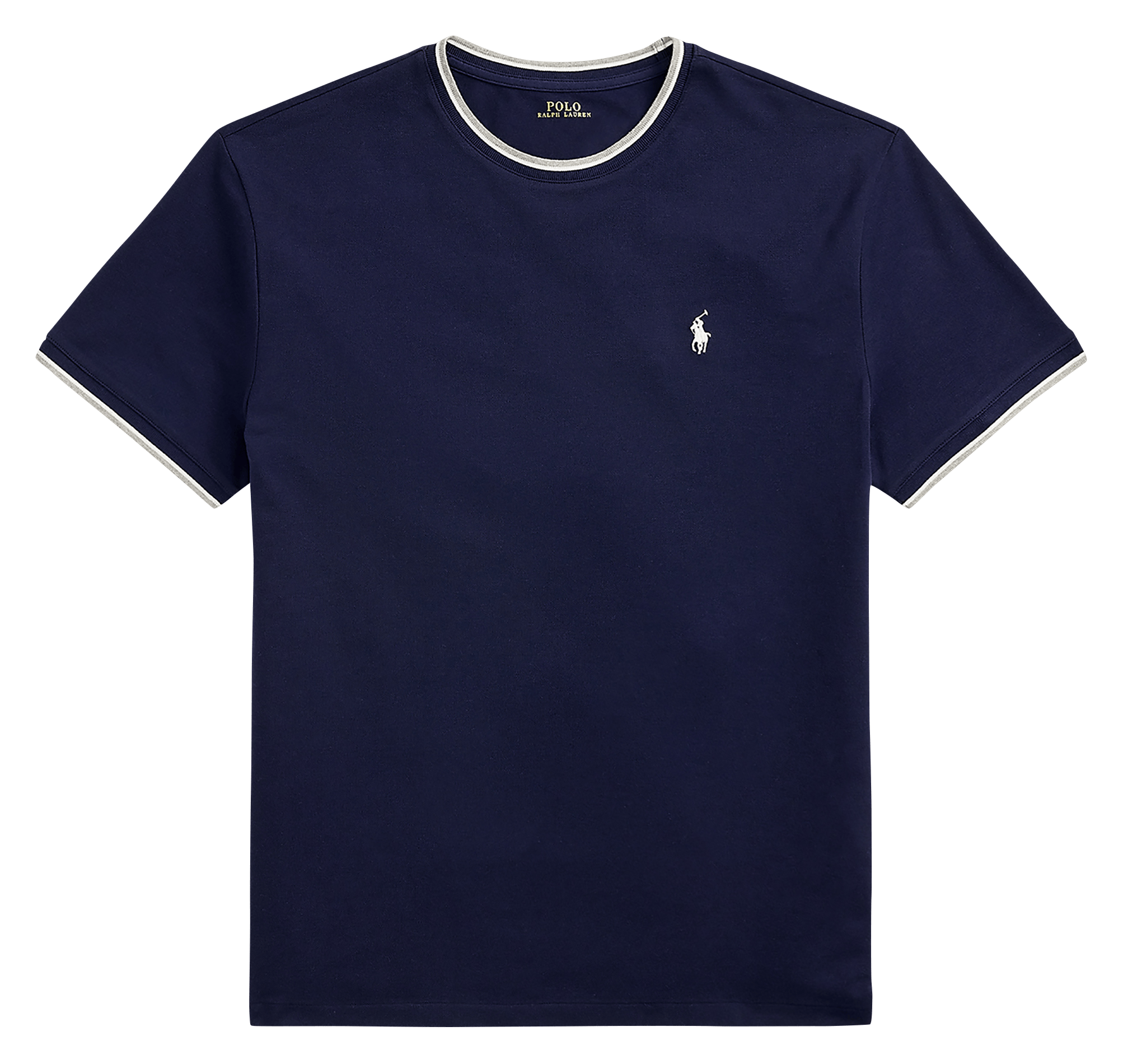 Camiseta de mezcla de algodón recta con cuello redondo POLO RALPH LAUREN Azul