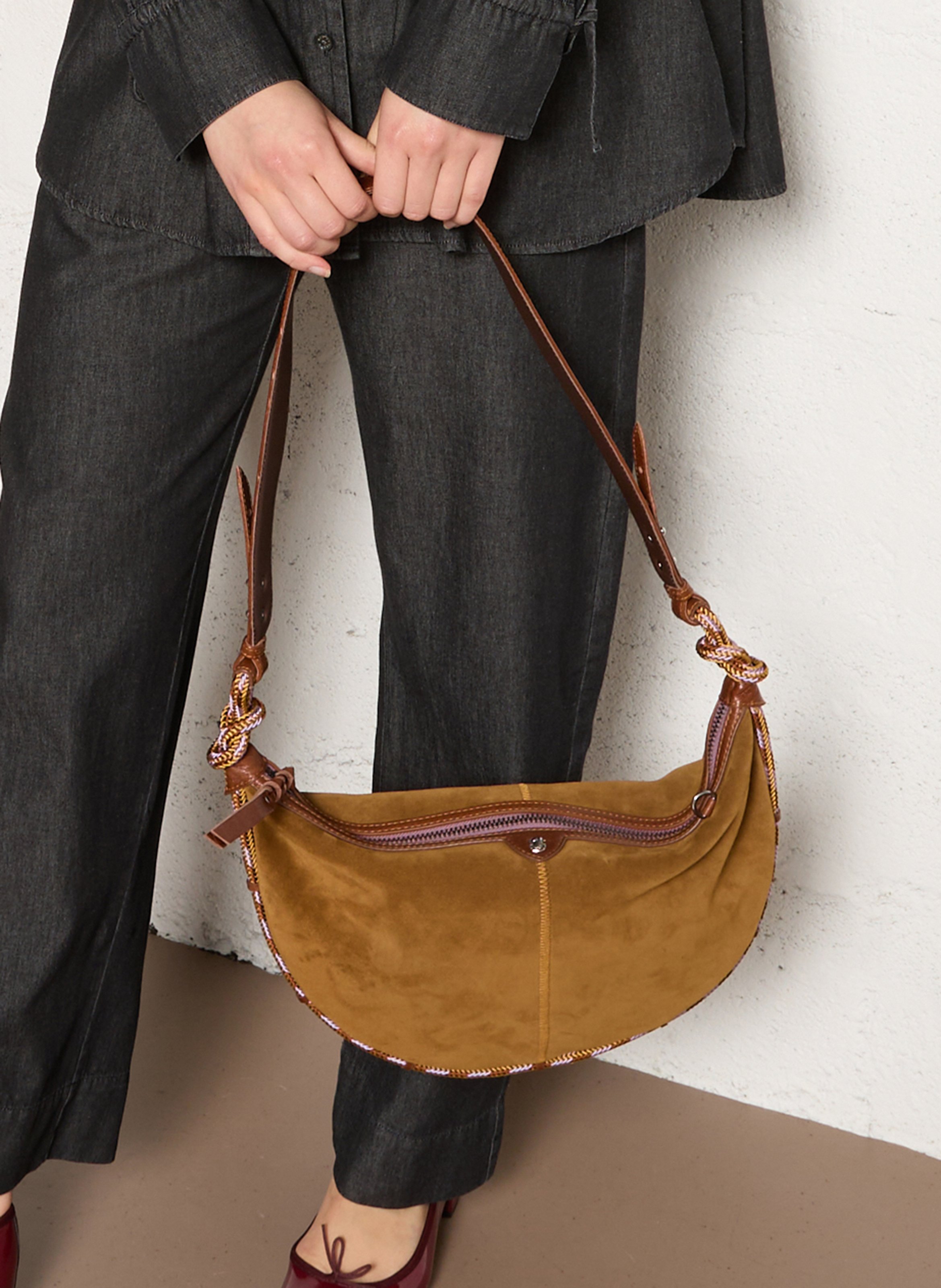 Leather clutch bag CLARIS VIROT Brown
