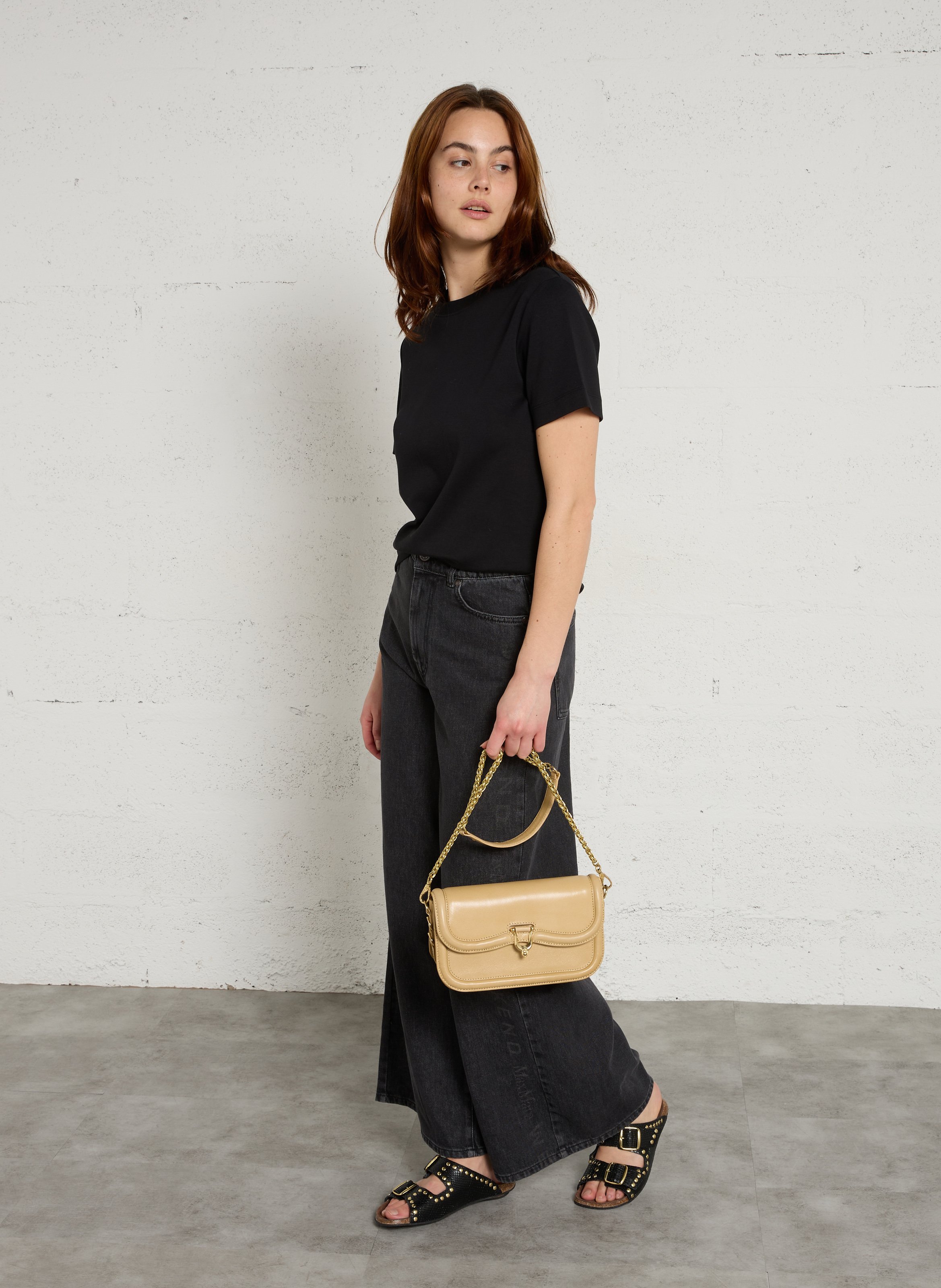 Dori leather shoulder bag CLARIS VIROT Beige