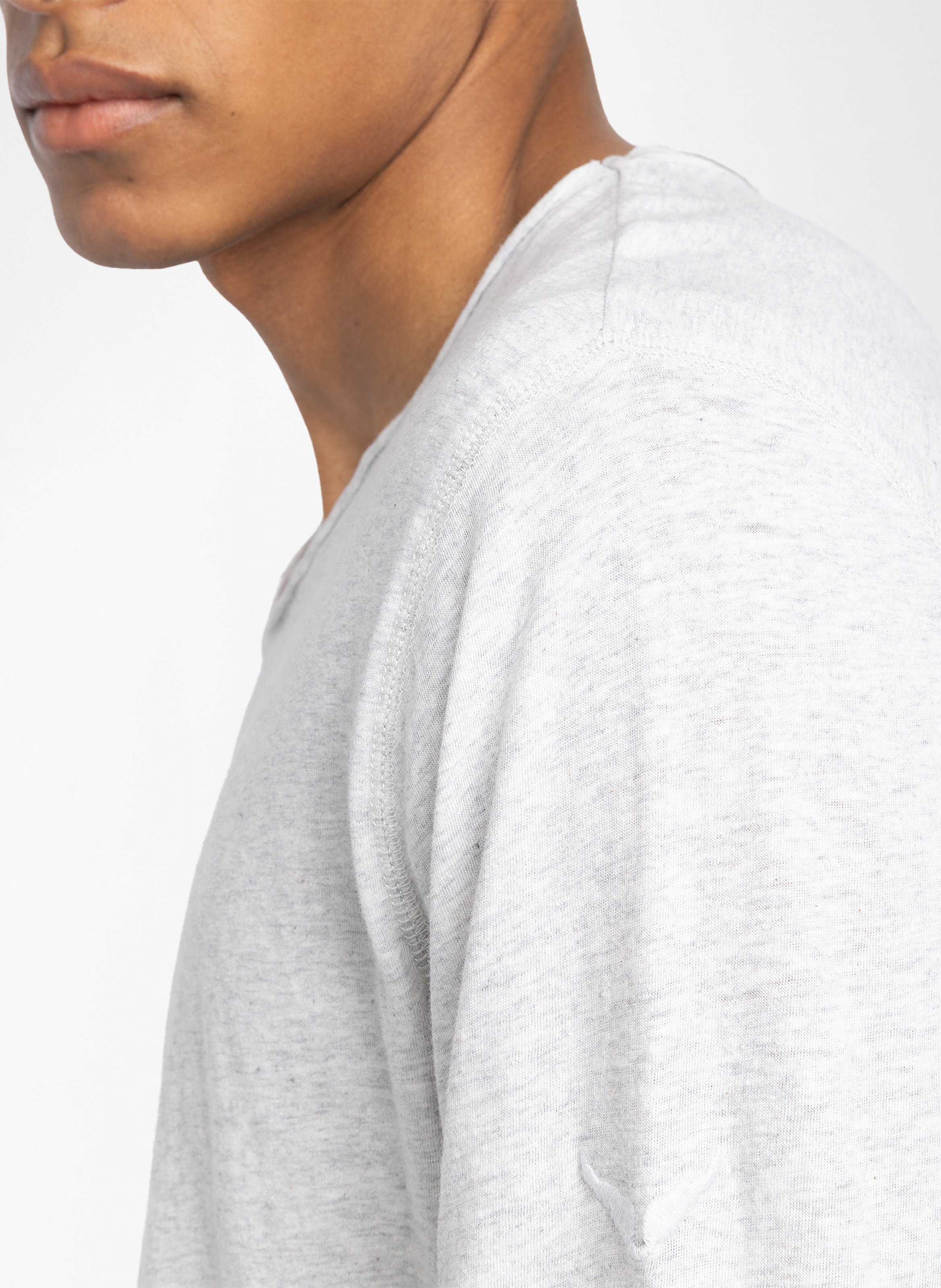 Tee-shirt droit en coton Gris