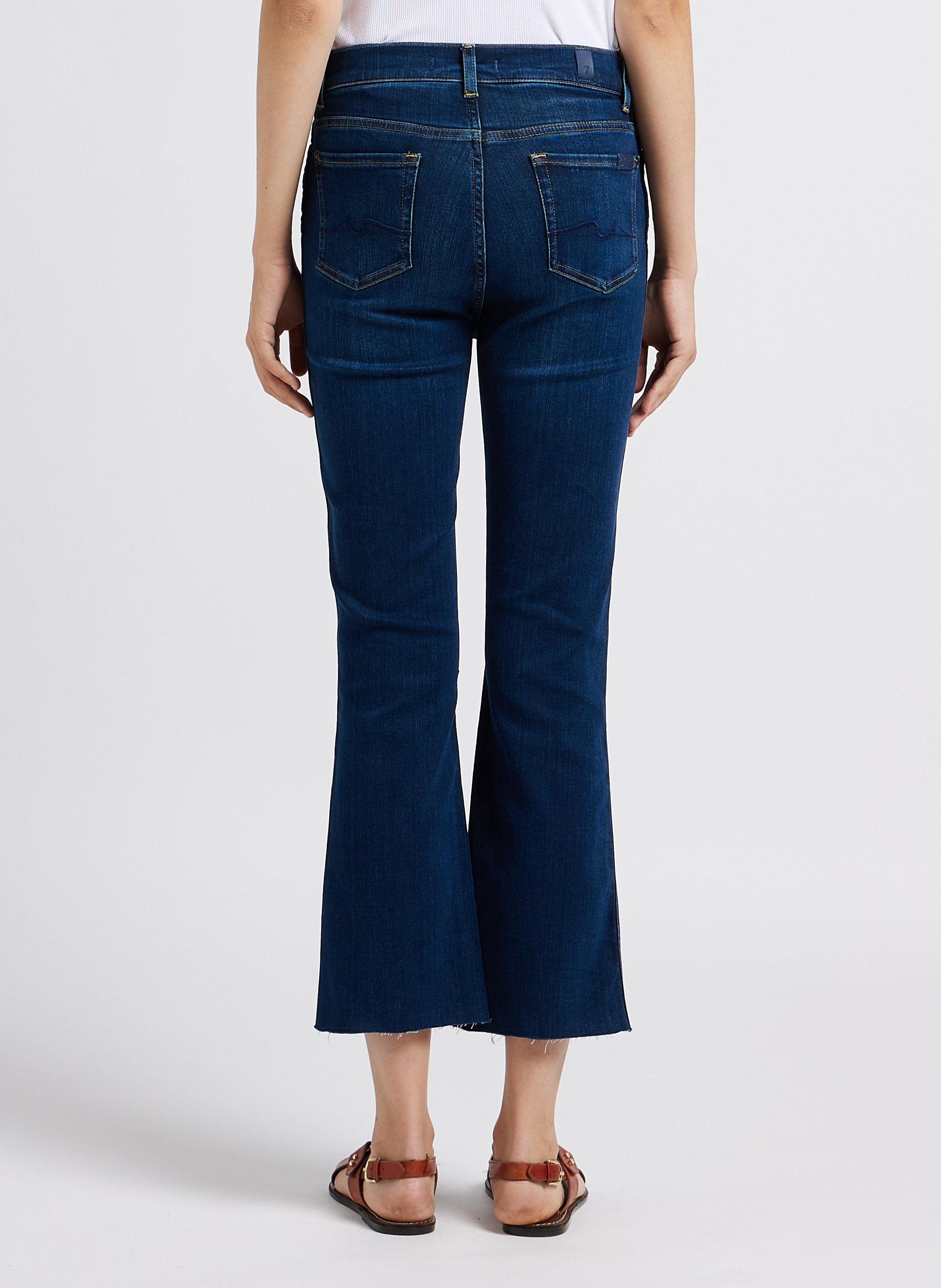 Jean droit en coton mélangé  7 FOR ALL MANKIND Bleu