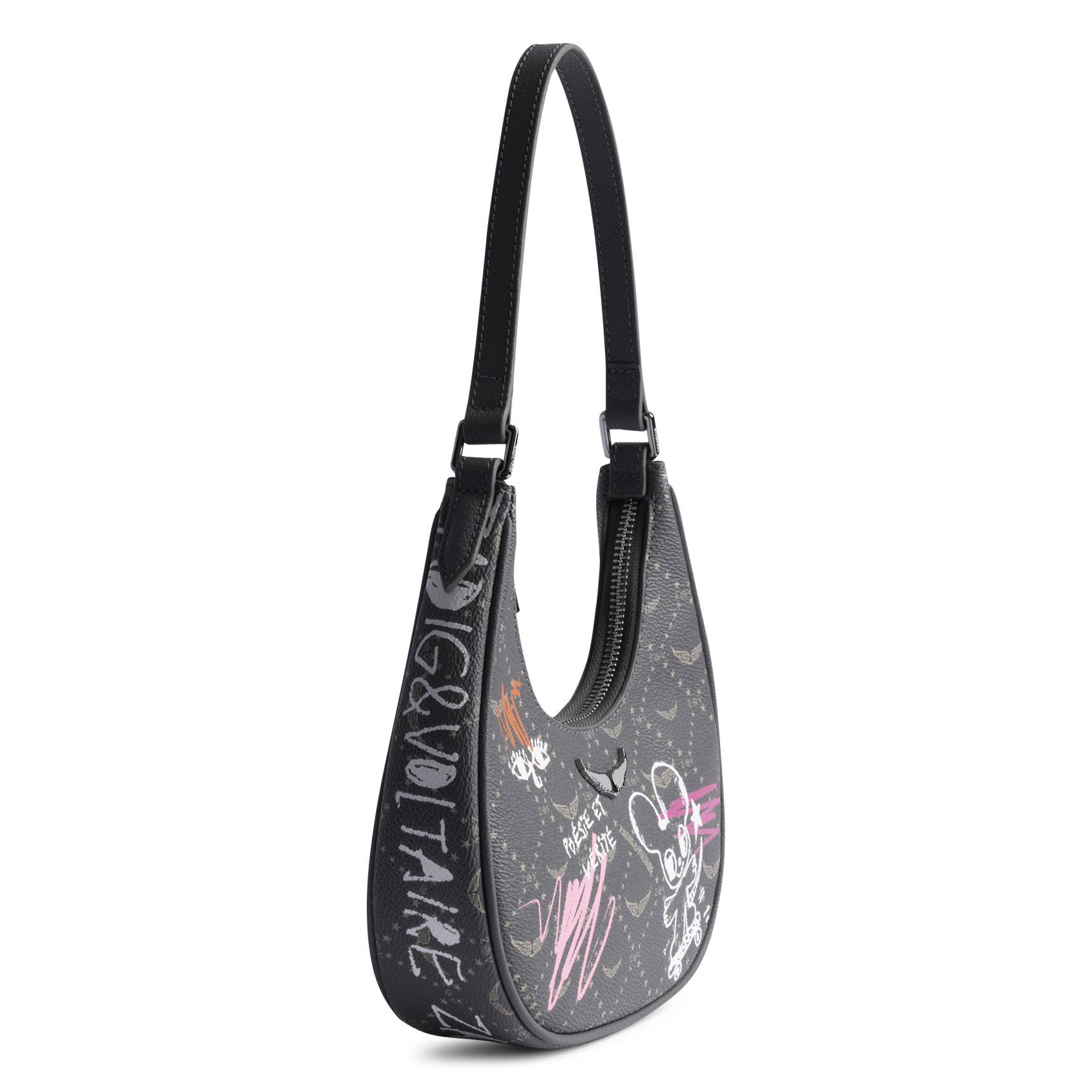 Schoudertas met print ZADIG&VOLTAIRE Grijs