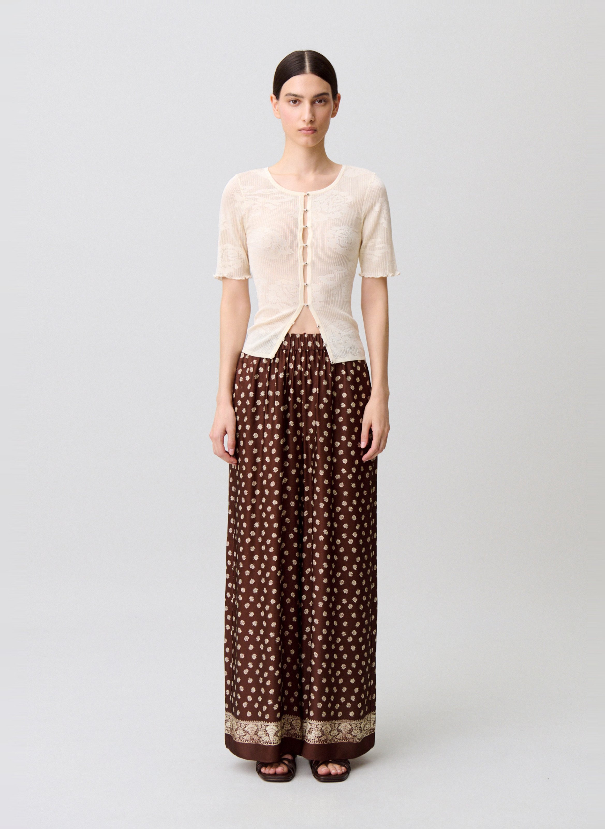 Pantalon large imprimé CLAUDIE PIERLOT Multicolore