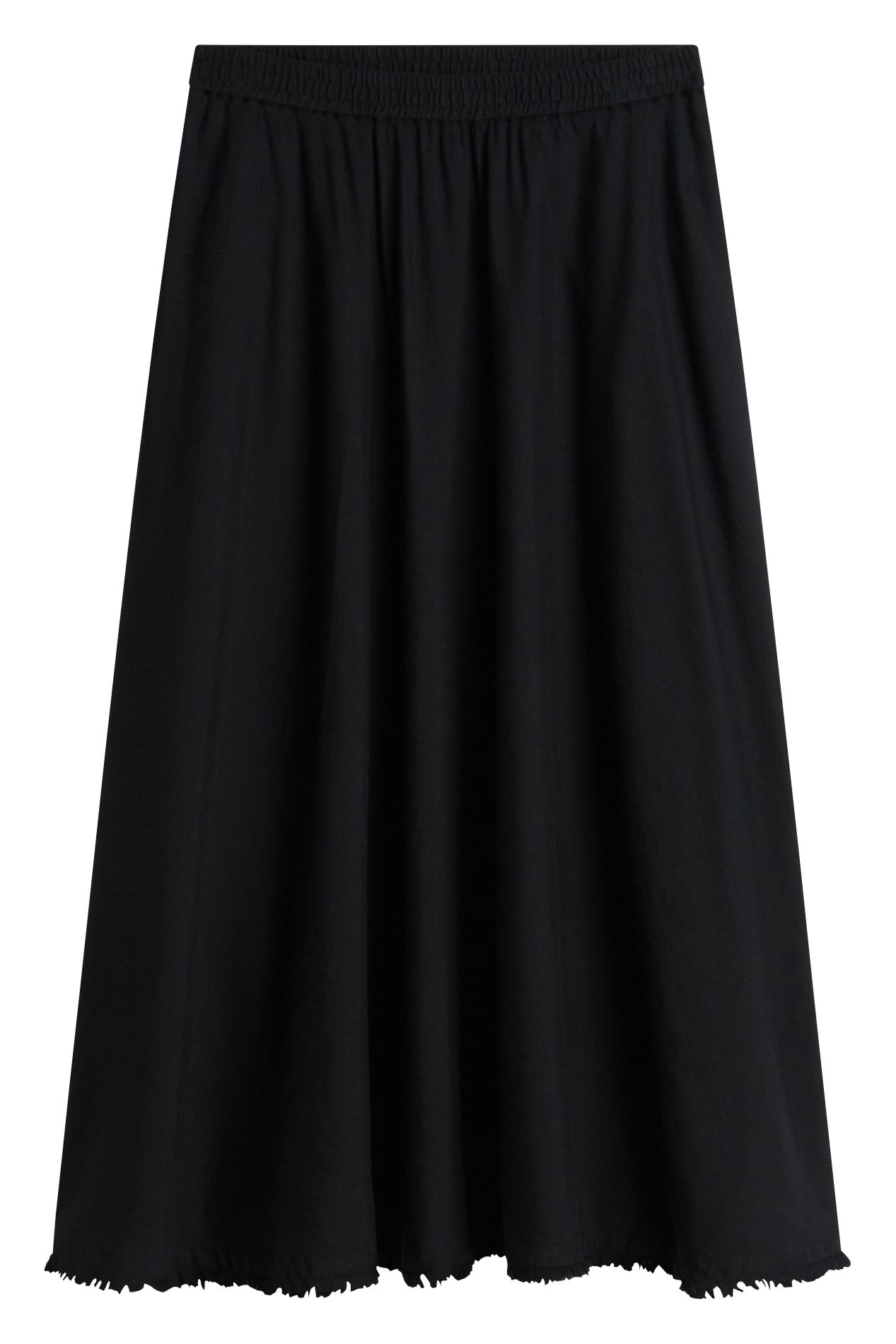 Halflange rok van gemengd linnen TOMMY HILFIGER Zwart