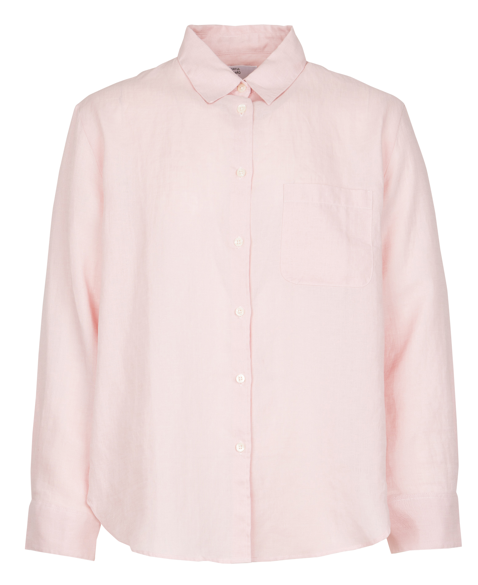 Wijde linnen blouse met klassieke kraag COLORFUL STANDARD