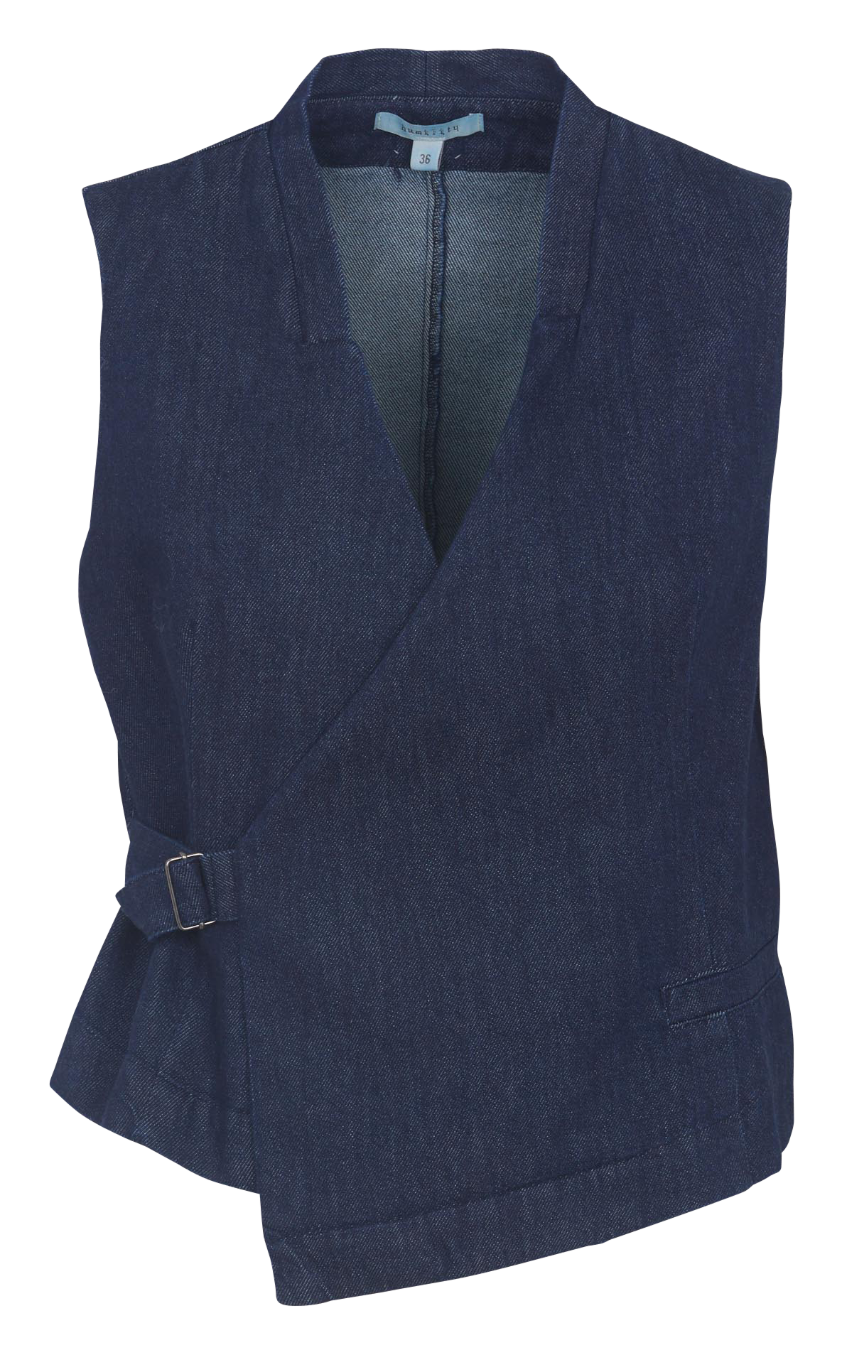 Gilet droit col V en coton HUMILITY Bleu