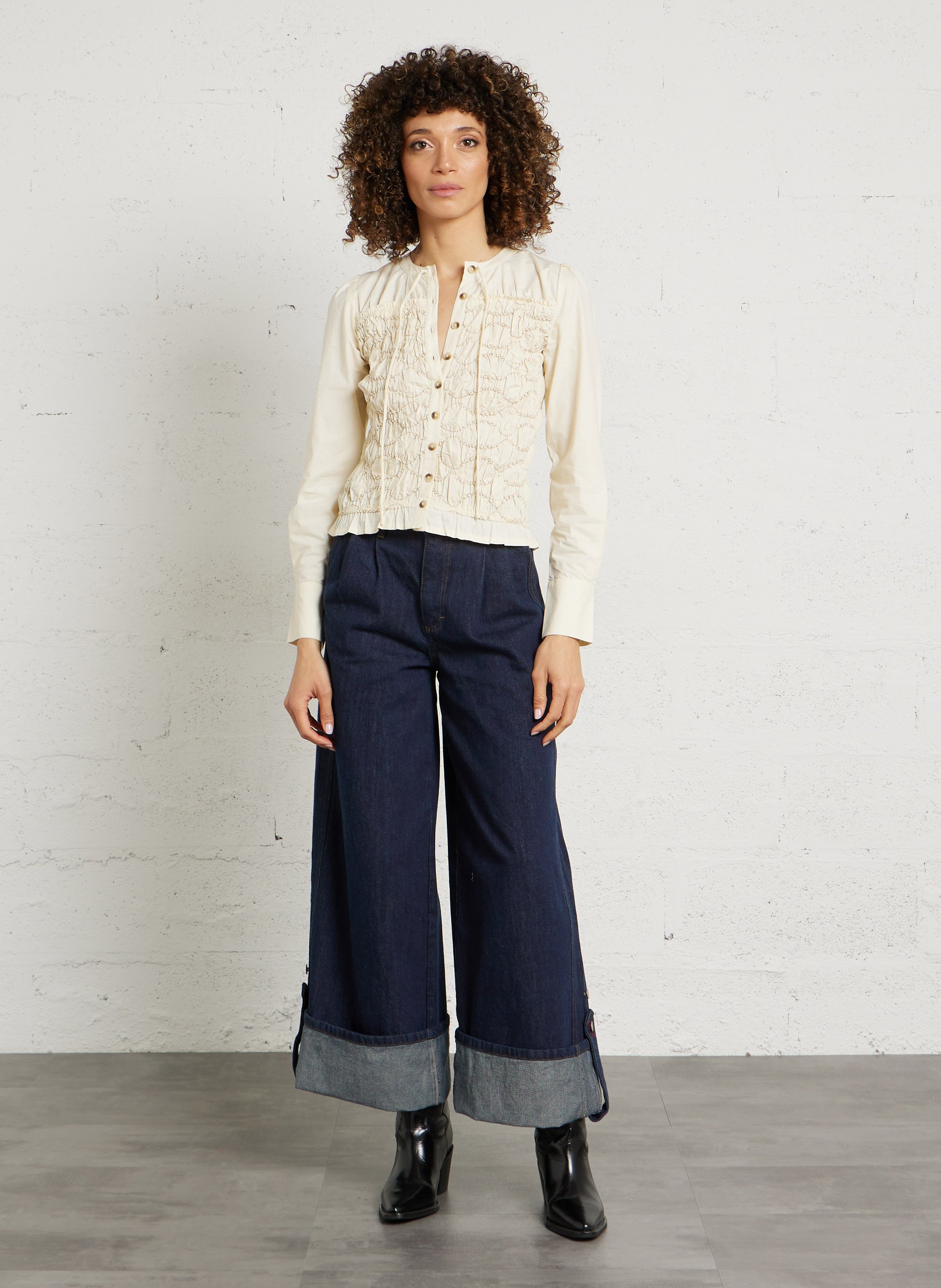 Eng anliegendes Bio-Baumwoll-T-Shirt mit Rundhalsausschnitt DAMSON MADDER Beige