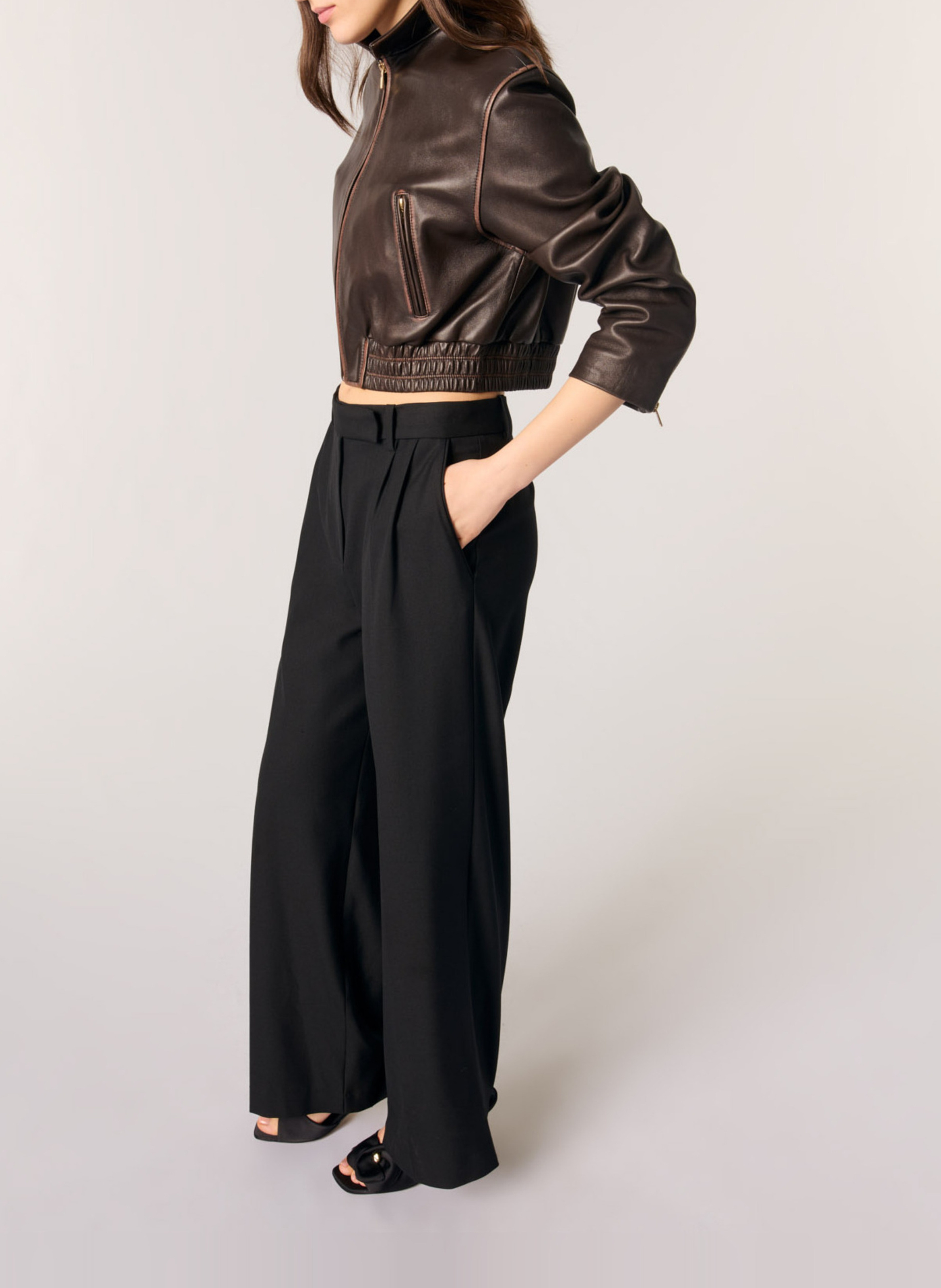 Pantalon large MAJE Noir