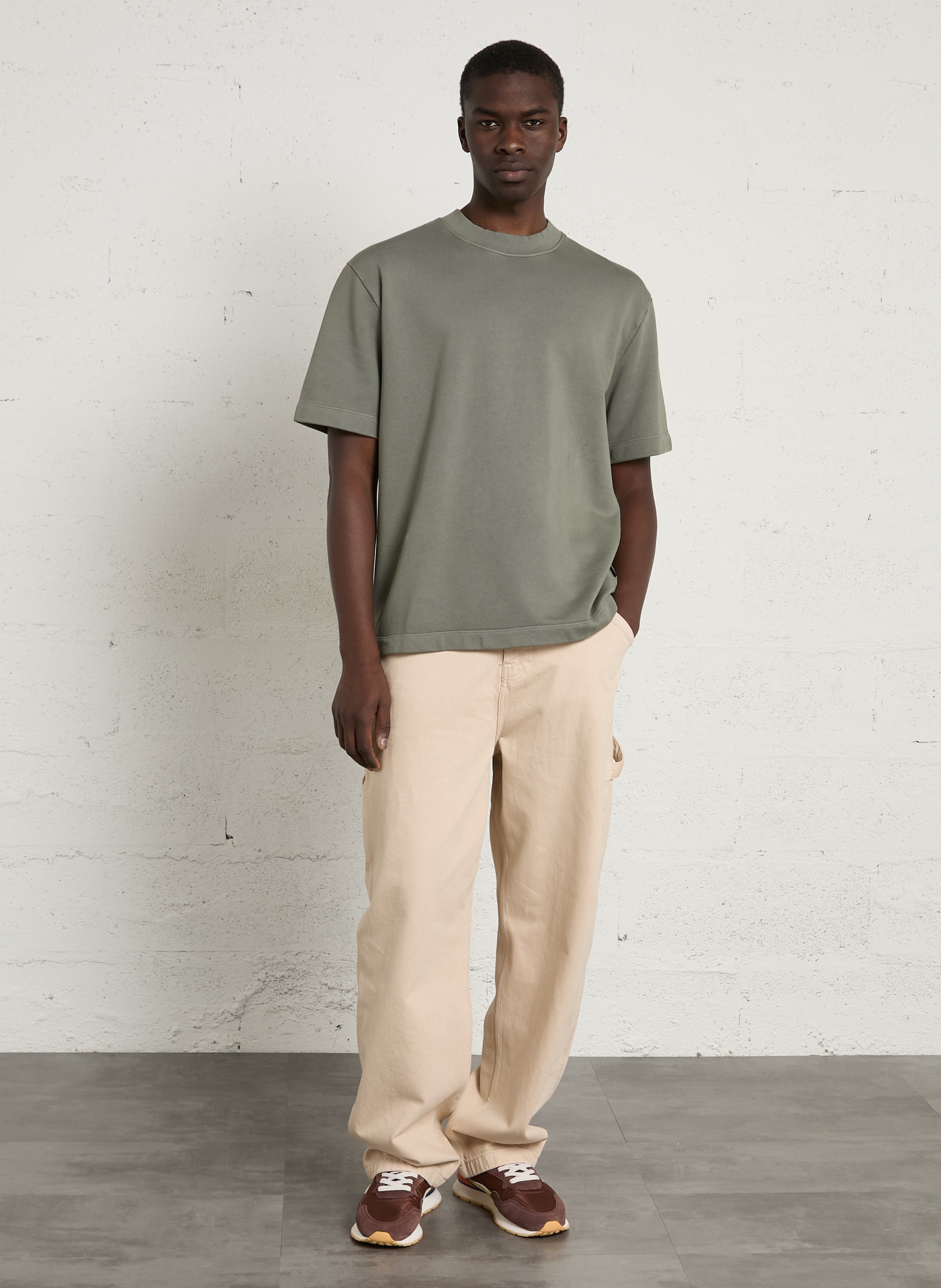 Tee-shirt droit uni en coton MINIMUM Vert