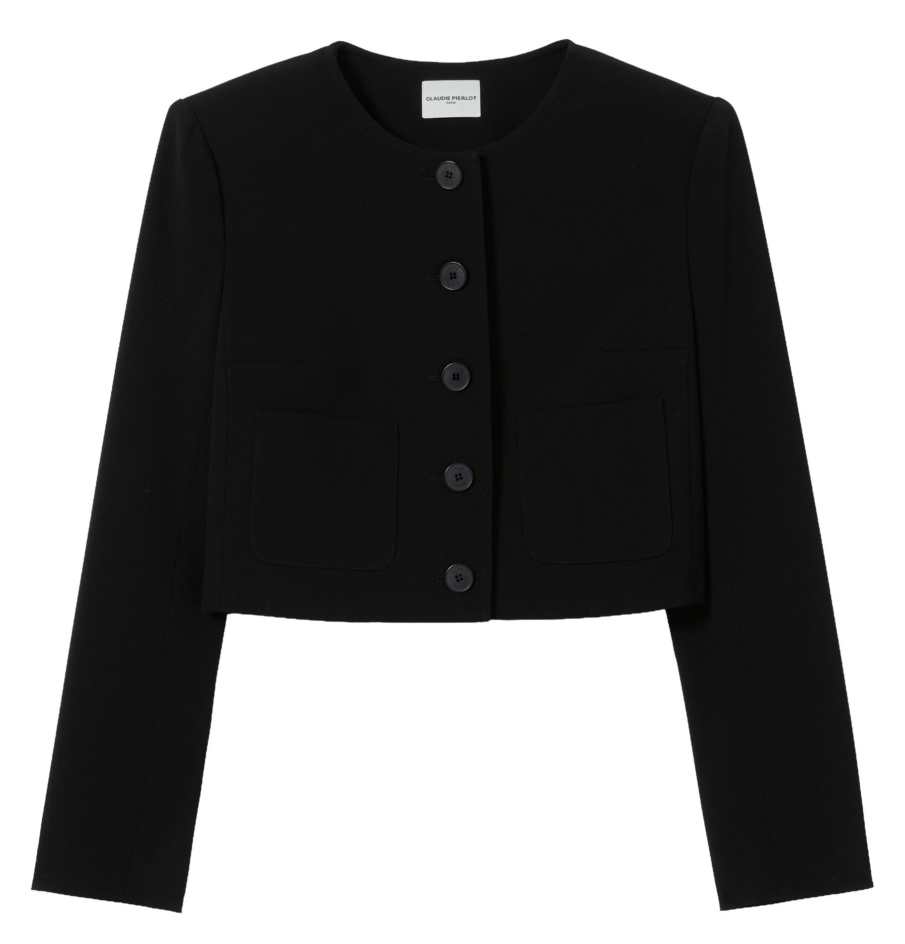 Buttoned round neck solid jacket CLAUDIE PIERLOT