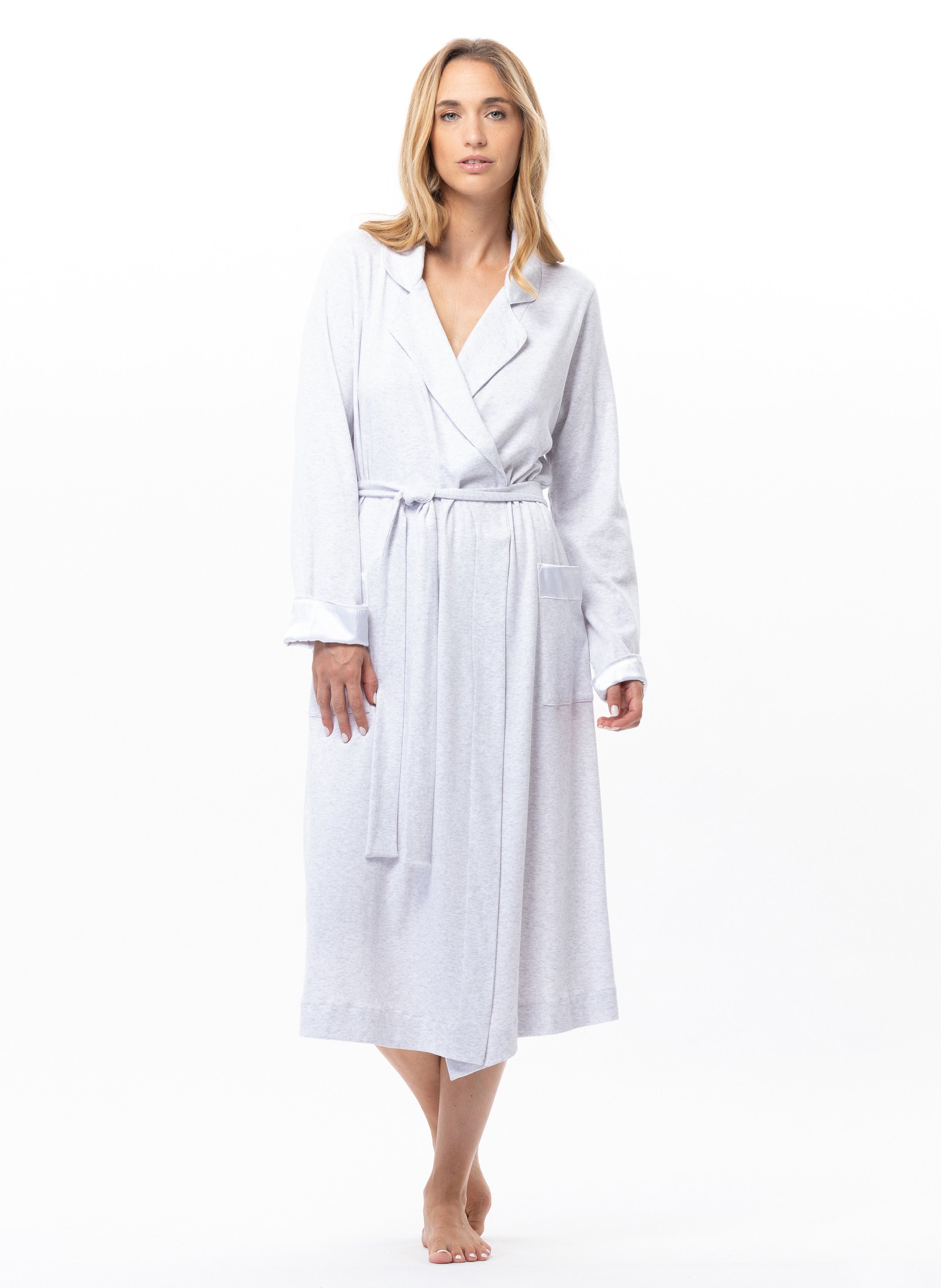 Long cotton dressing gown LE CHAT Grey