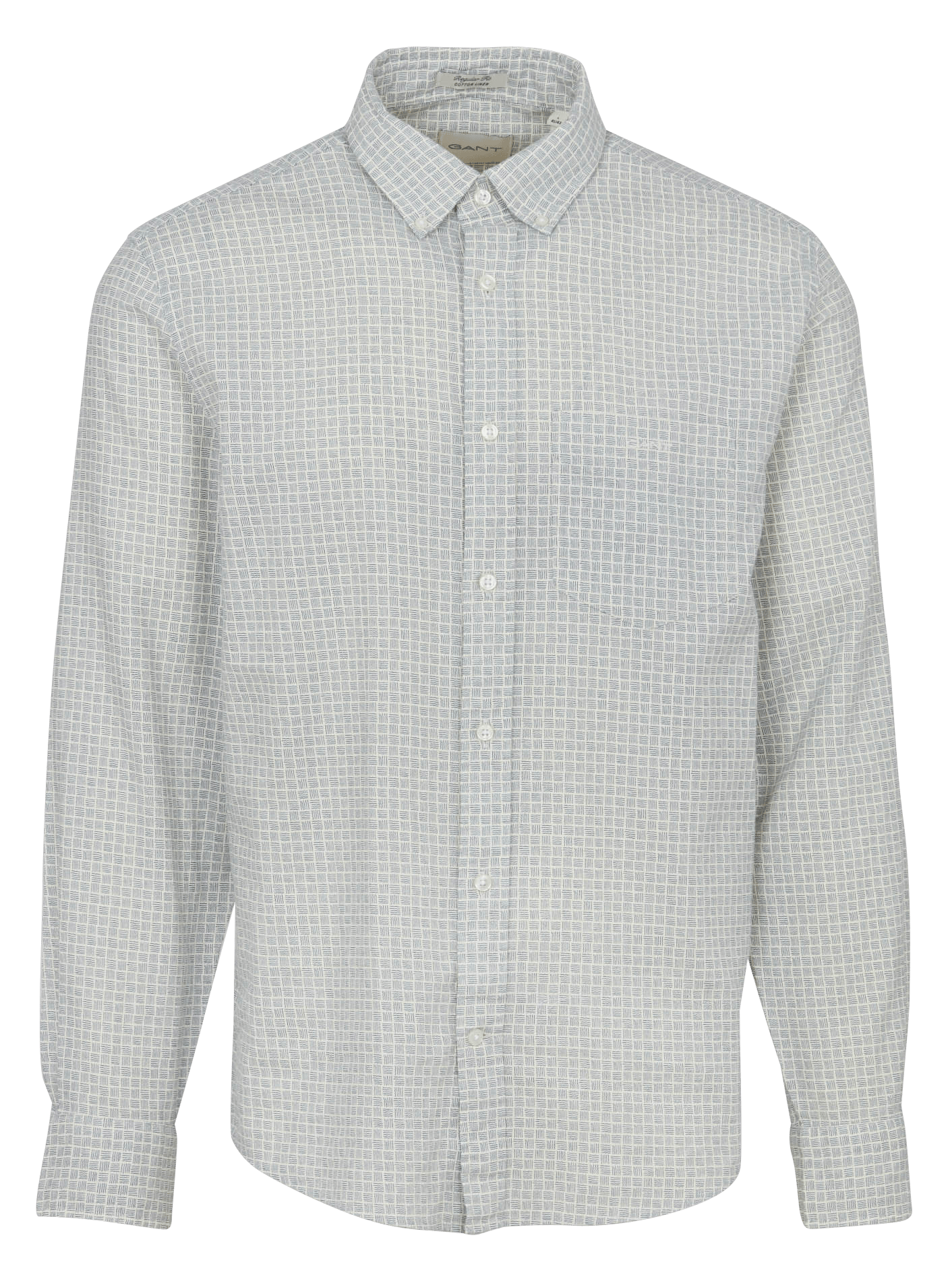 Recht vest van katoen en linnen met klassieke kraag GANT Beige