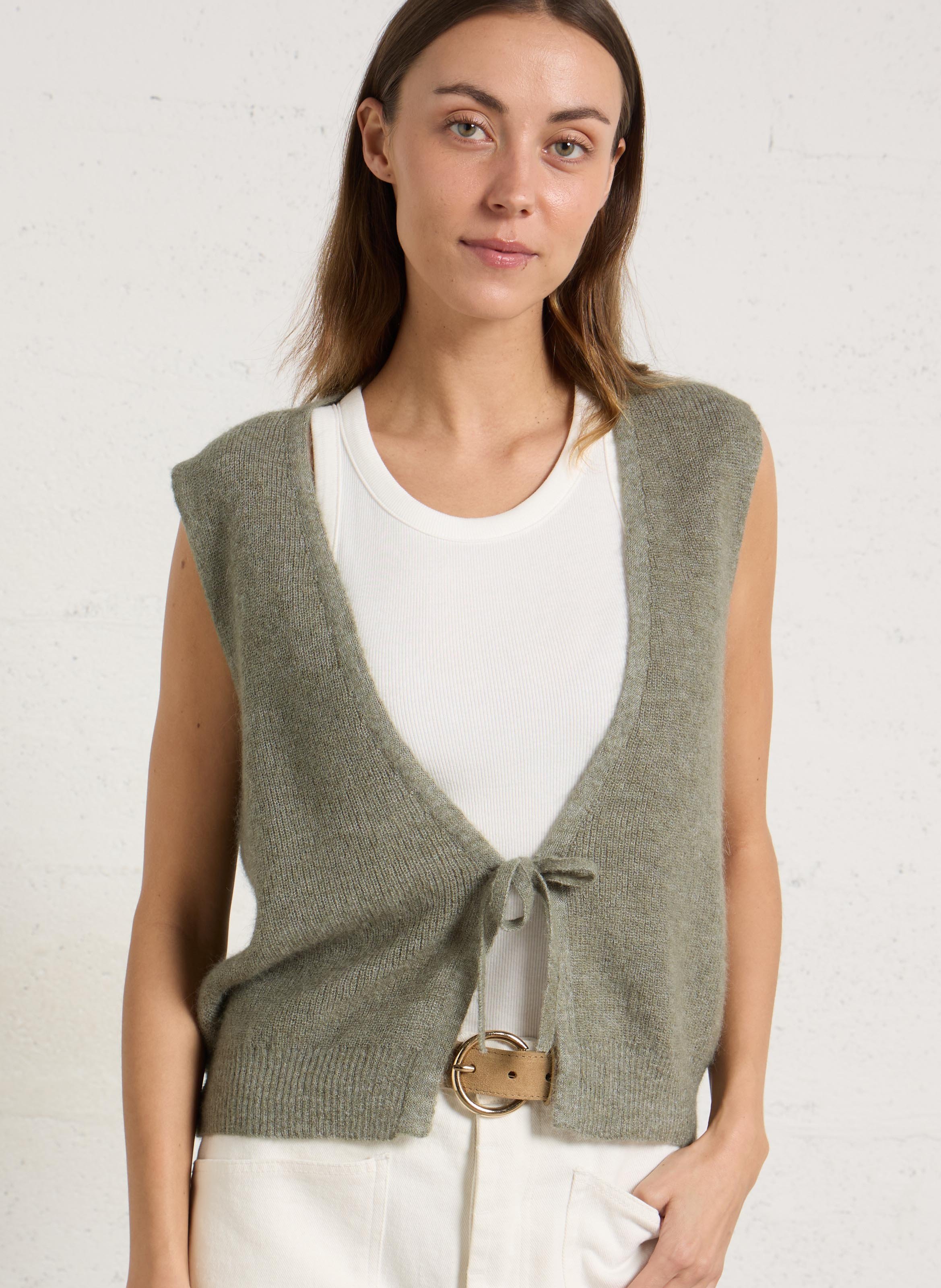 Ceinture en cuir LA PETITE ETOILE Beige