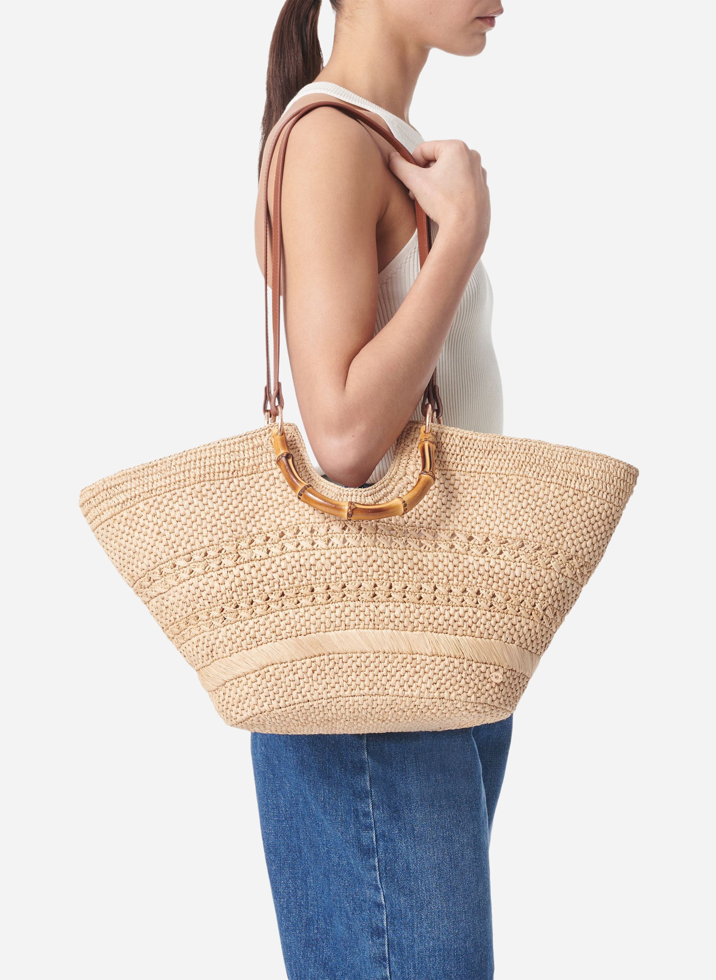 Cabas en raohia VANESSA BRUNO Beige