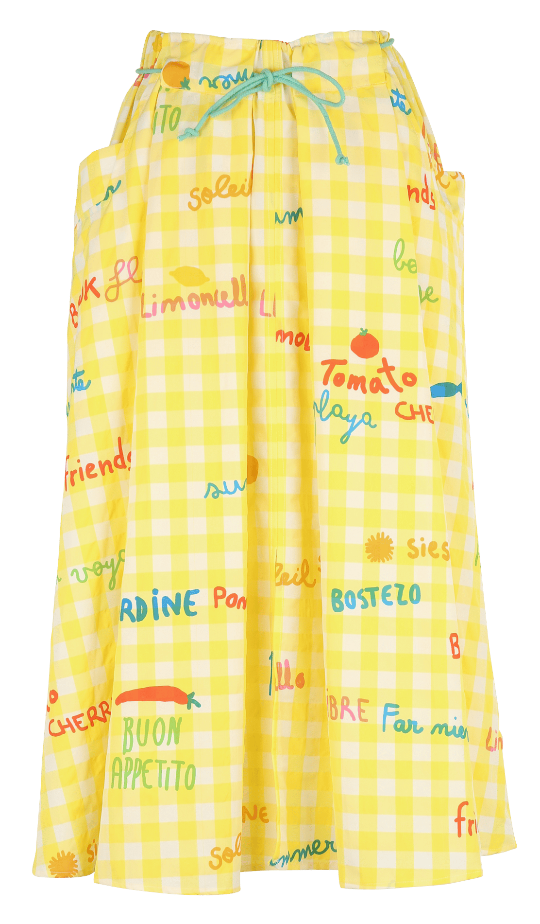 Jupe midi évasée à motifs DR BLOOM Jaune