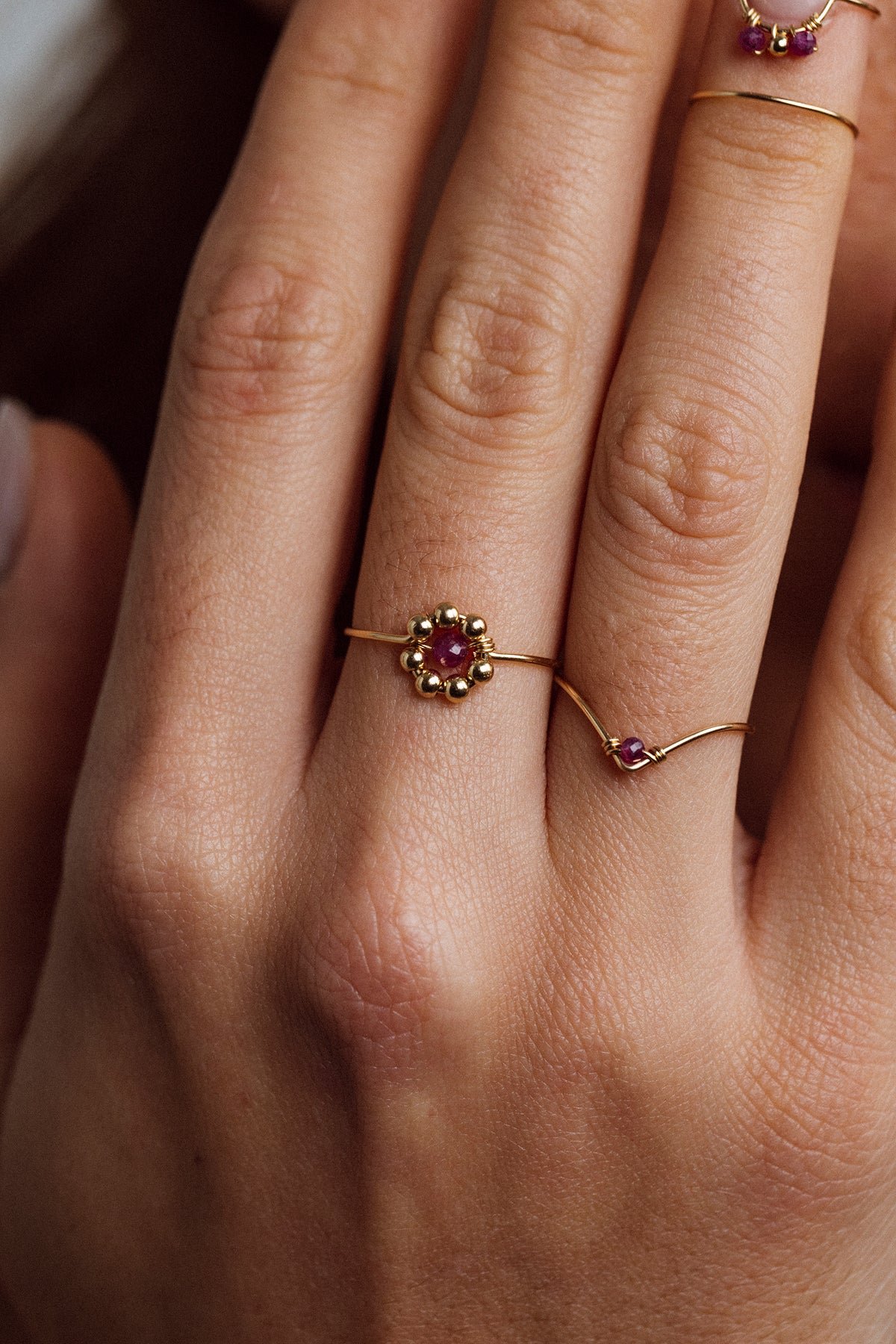 Bague daisy - rubis YAY Rose