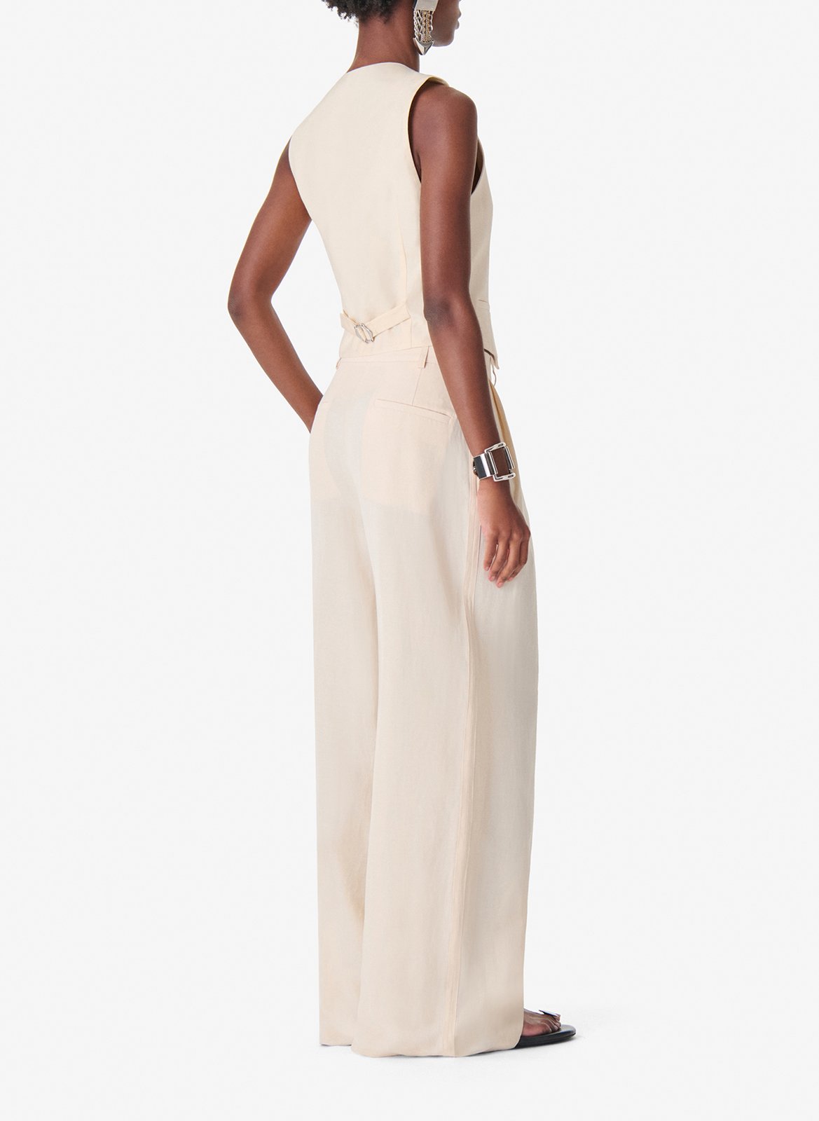 Pantalon à pinces large taille haute IRO Beige