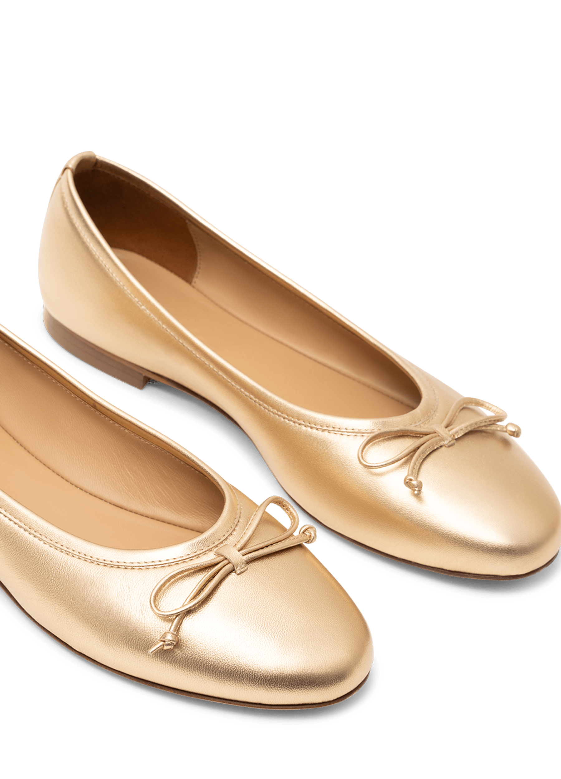 Gold metallic nappa leather ballet flats - sacchetto PARALLELE PARIS Golden