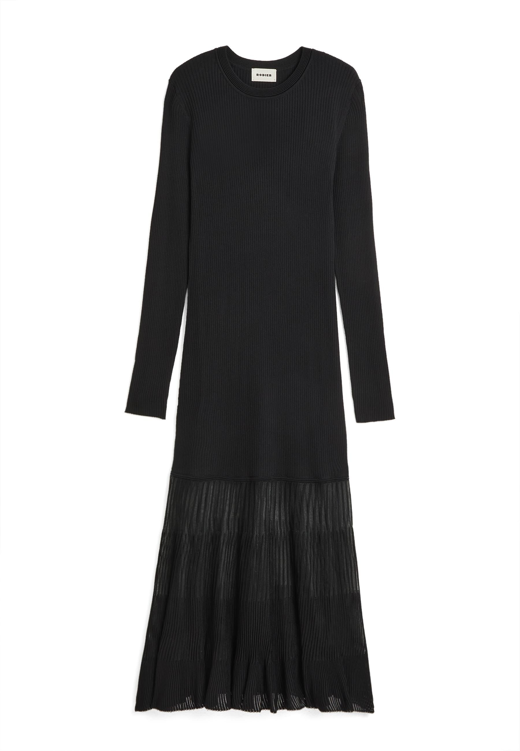 Long dual-fabric dress RODIER Black