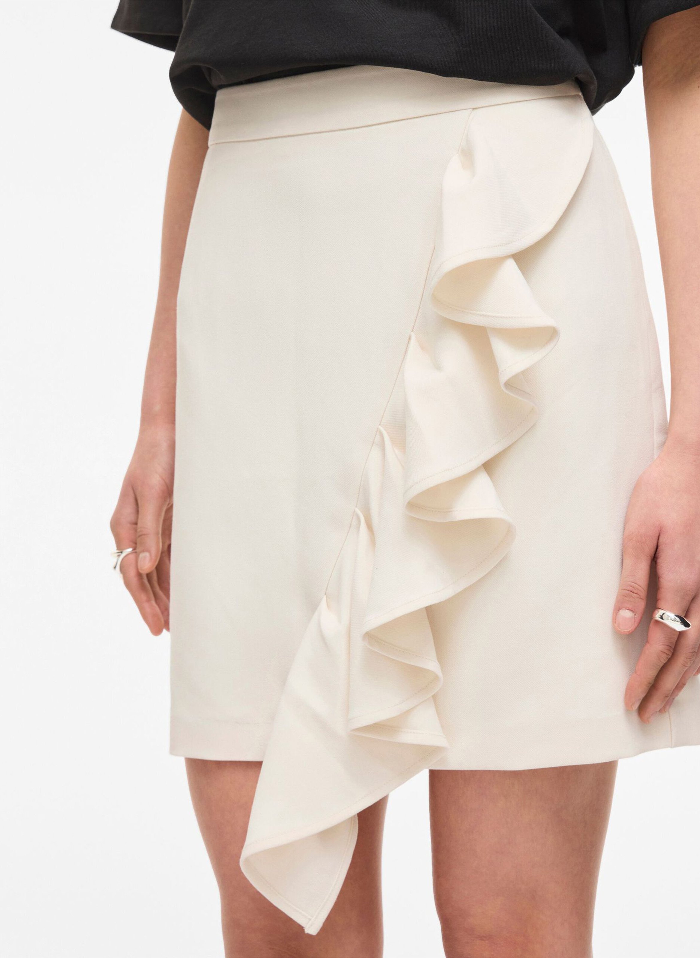 Jupe courte droite ROUGE EDIT Beige