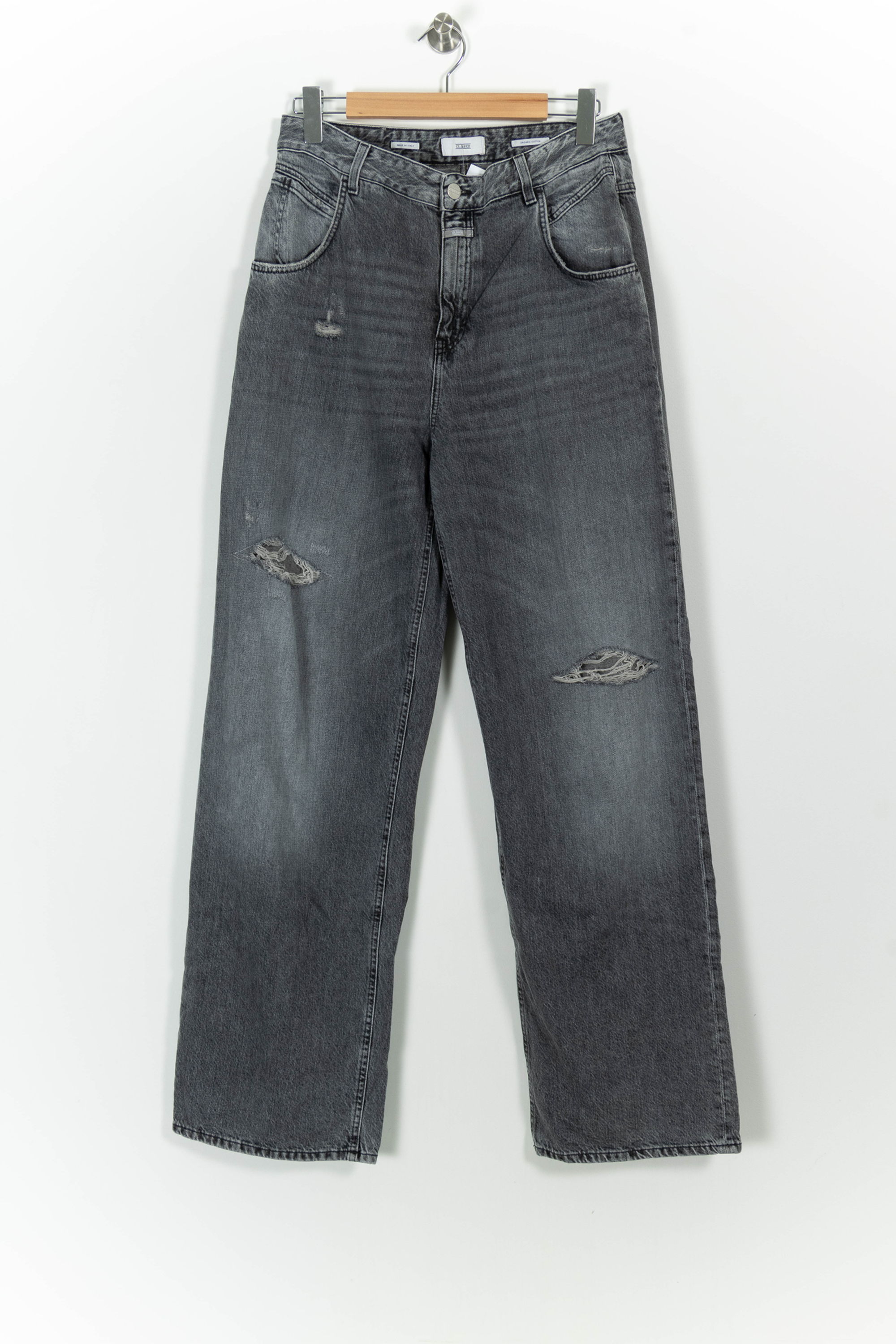 Cropped slim jeans with studs CLOSED - Seconde Main Grey