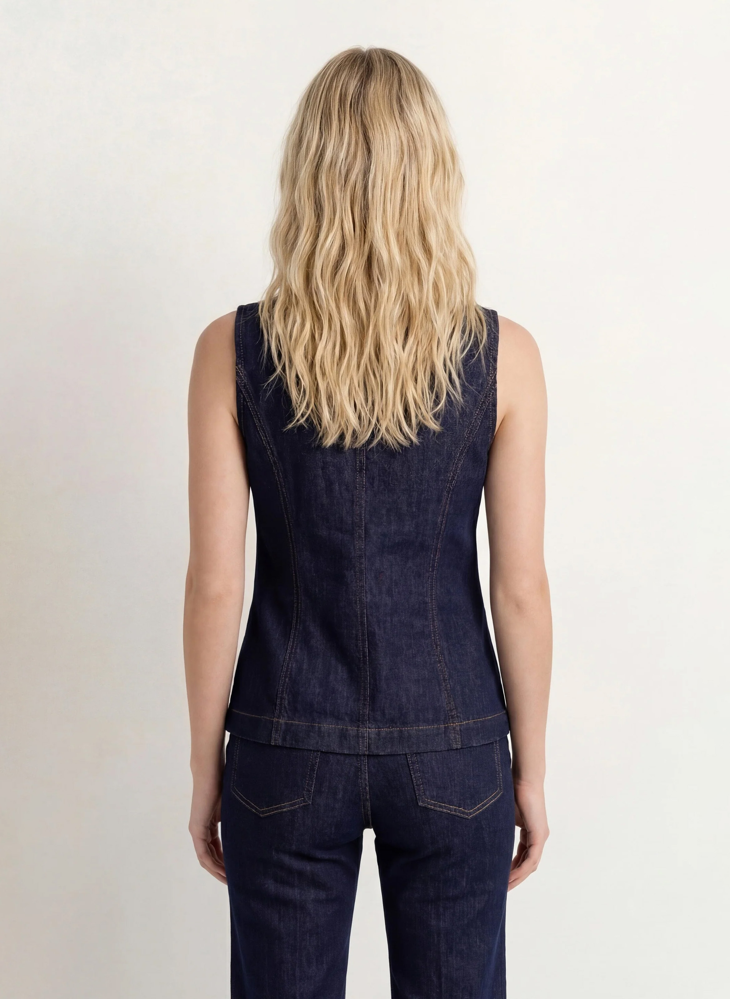 Giacca girocollo in denim di cotone KOOKAI Blu